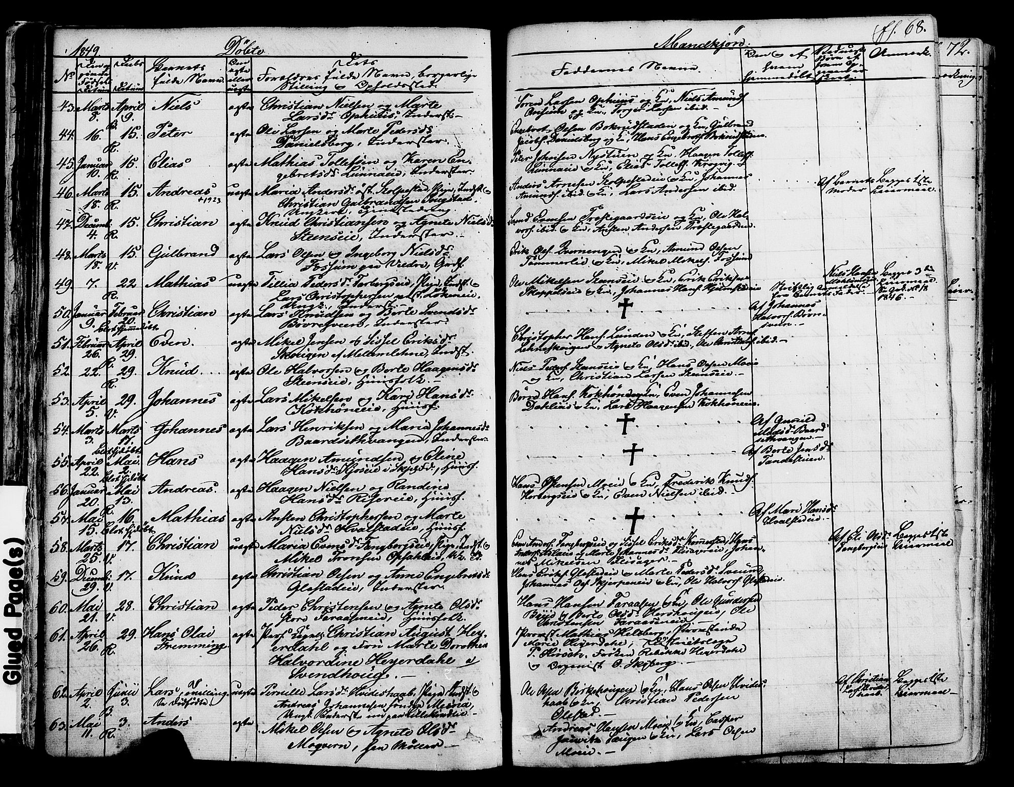 Ringsaker prestekontor, SAH/PREST-014/K/Ka/L0008: Parish register (official) no. 8, 1837-1850, p. 68