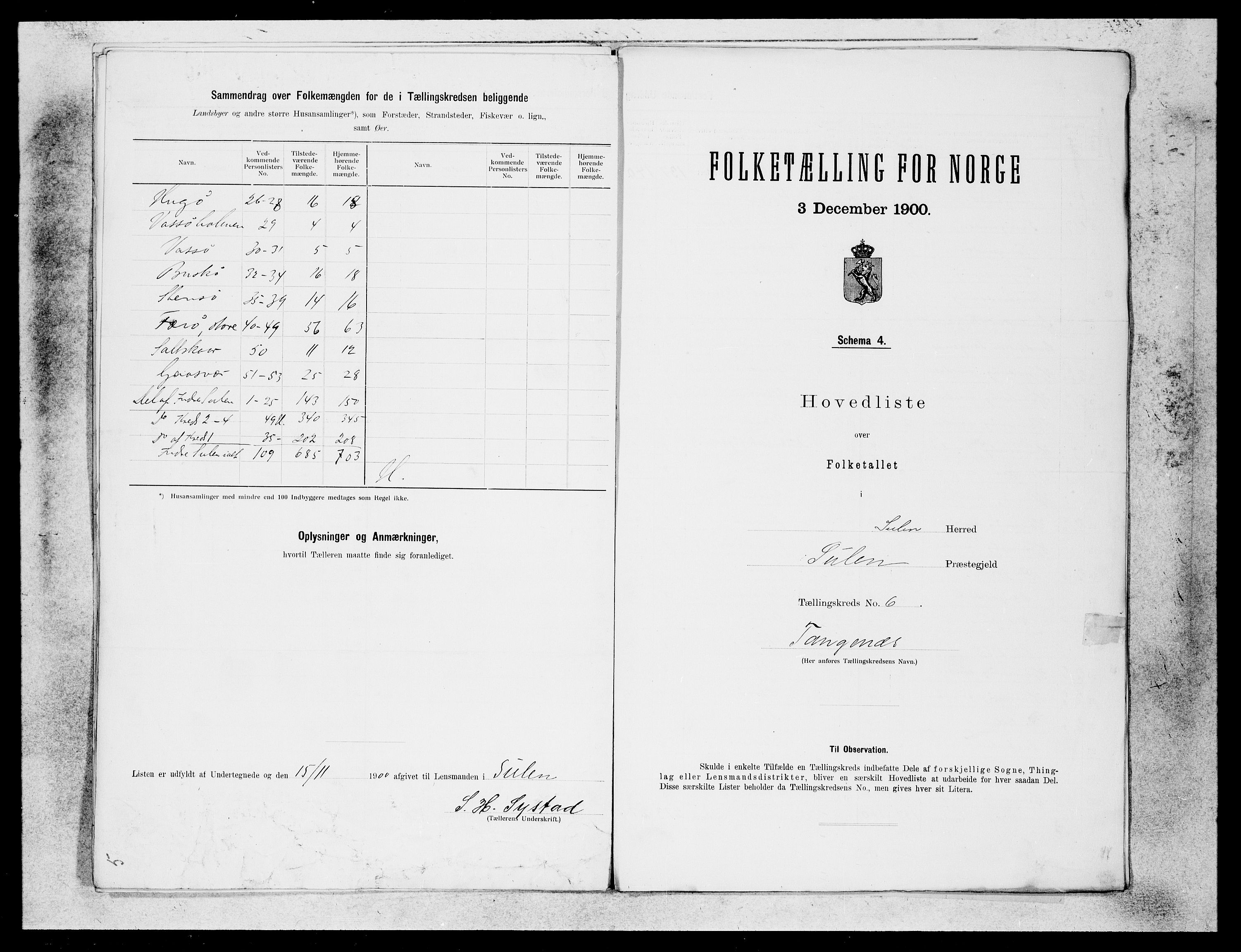 SAB, 1900 census for Solund, 1900, p. 11