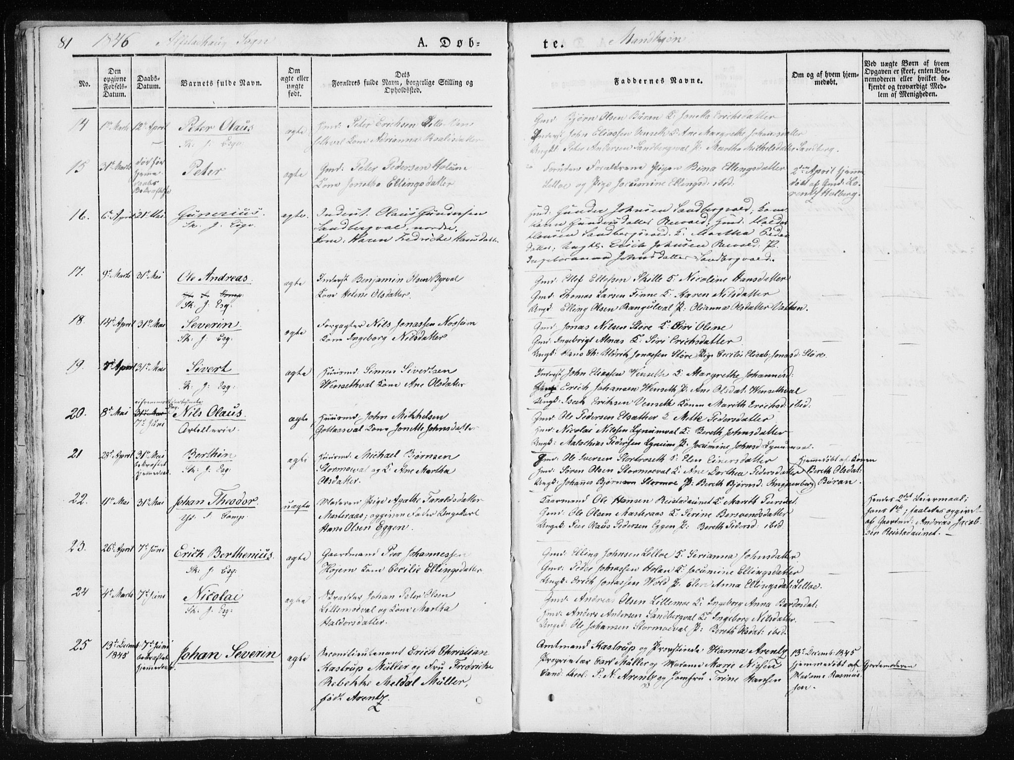 Ministerialprotokoller, klokkerbøker og fødselsregistre - Nord-Trøndelag, SAT/A-1458/717/L0154: Parish register (official) no. 717A06 /1, 1836-1849, p. 81
