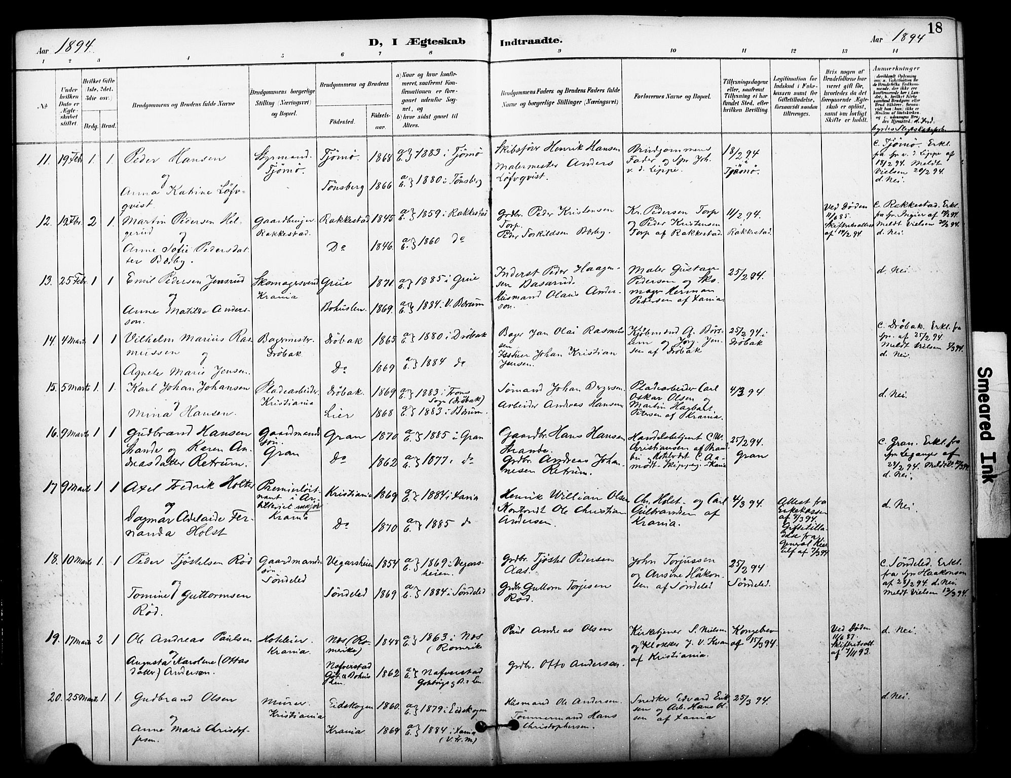 Johannes prestekontor Kirkebøker, AV/SAO-A-10852/F/Fa/L0006: Parish register (official) no. 6, 1893-1906, p. 18