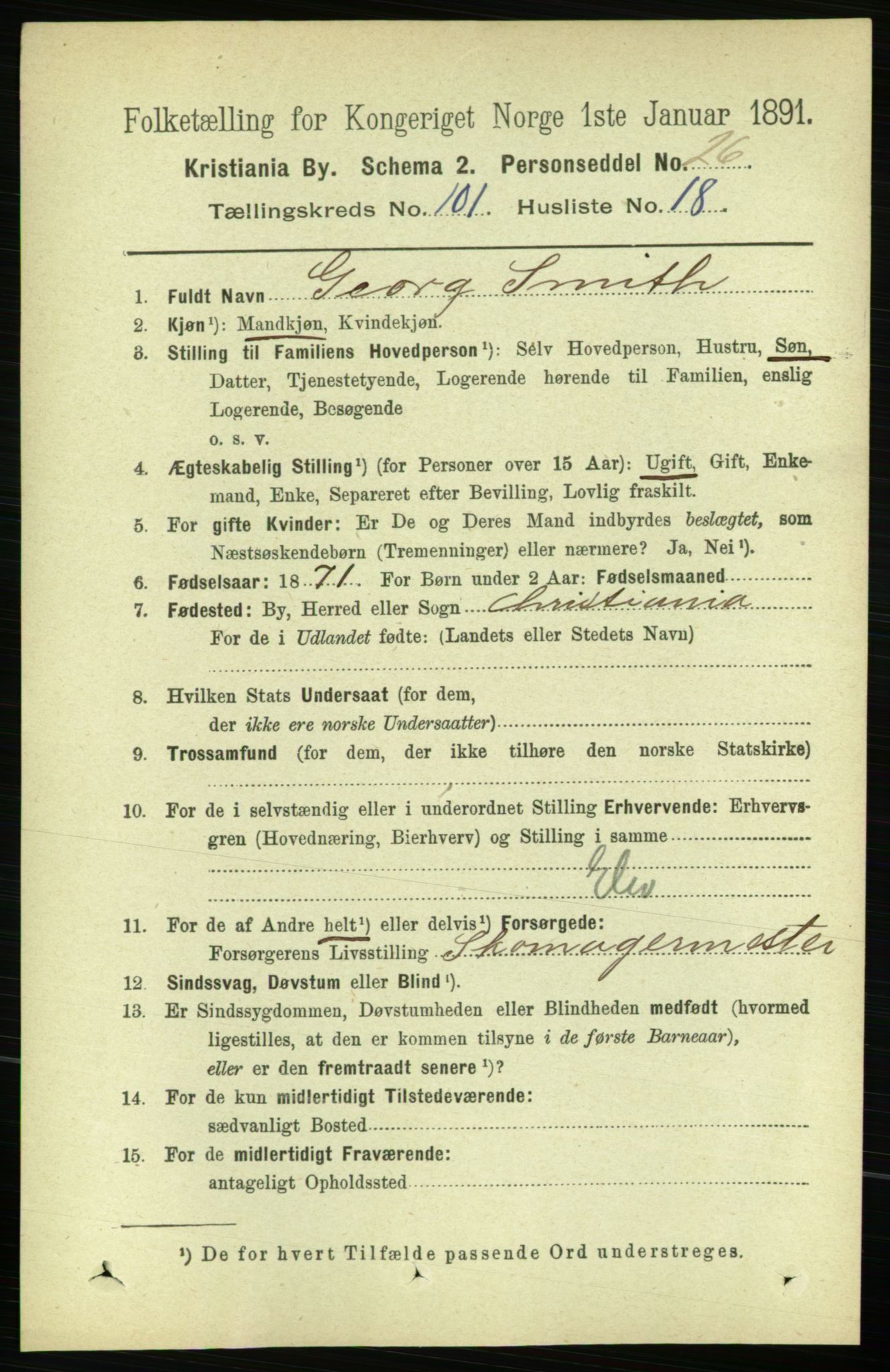 RA, 1891 census for 0301 Kristiania, 1891, p. 50462