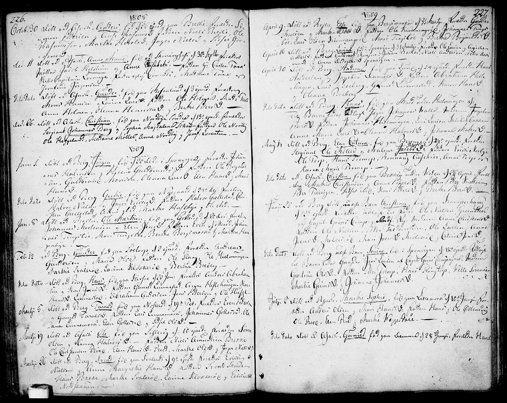 Berg prestekontor Kirkebøker, AV/SAO-A-10902/F/Fa/L0001: Parish register (official) no. I 1, 1770-1814, p. 226-227