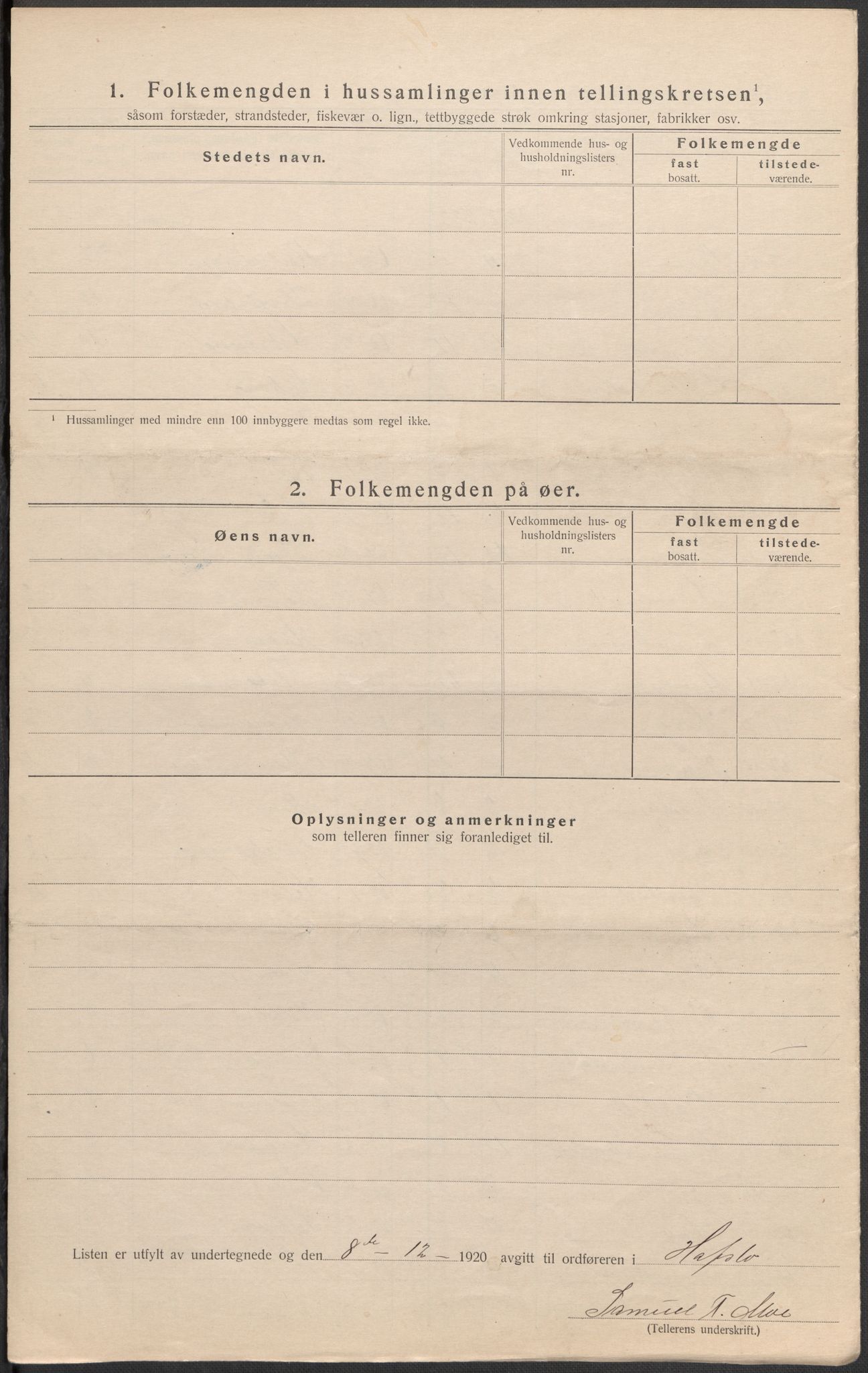 SAB, 1920 census for Hafslo, 1920, p. 16