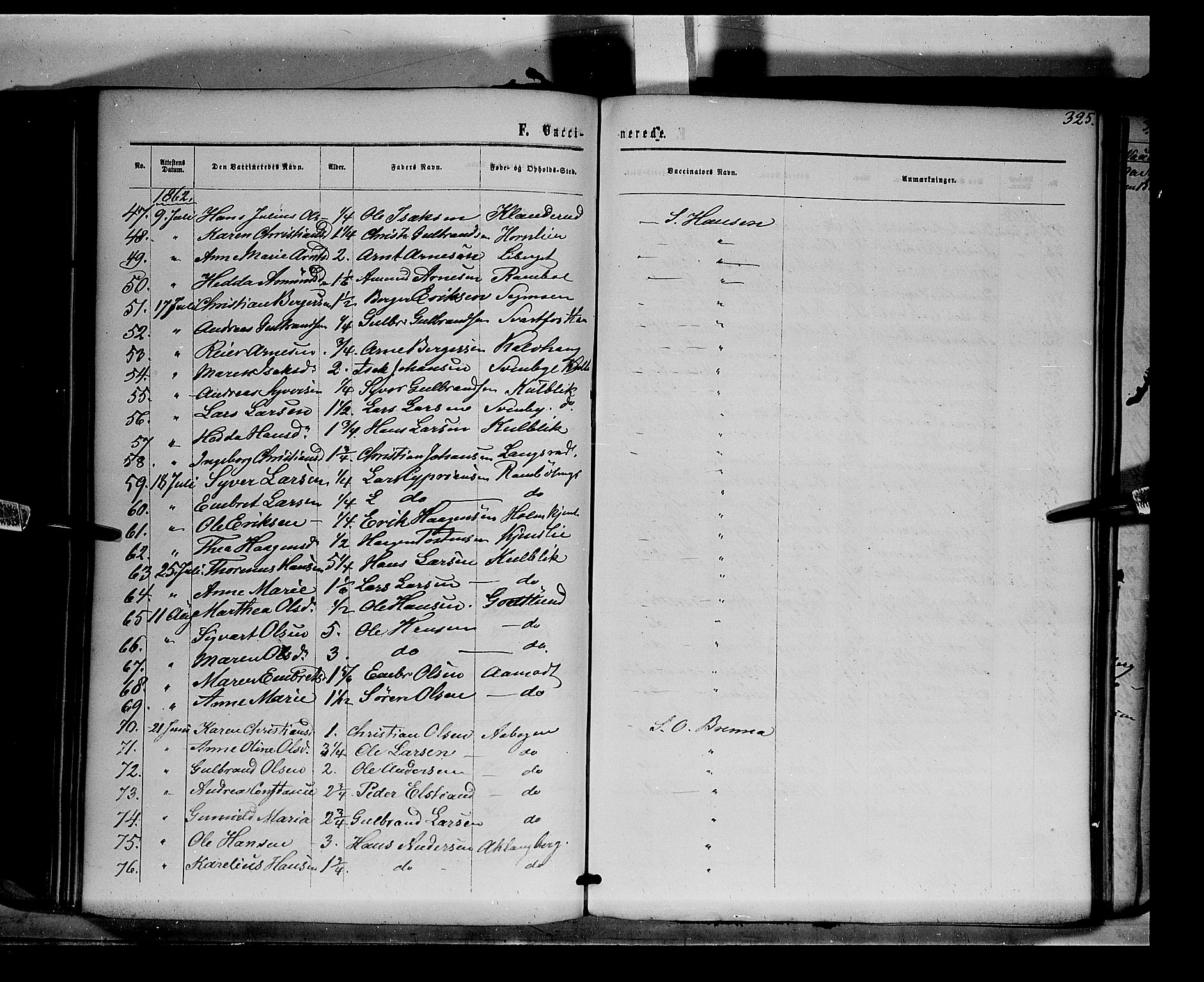 Eidskog prestekontor, AV/SAH-PREST-026/H/Ha/Haa/L0001: Parish register (official) no. 1, 1860-1867, p. 325