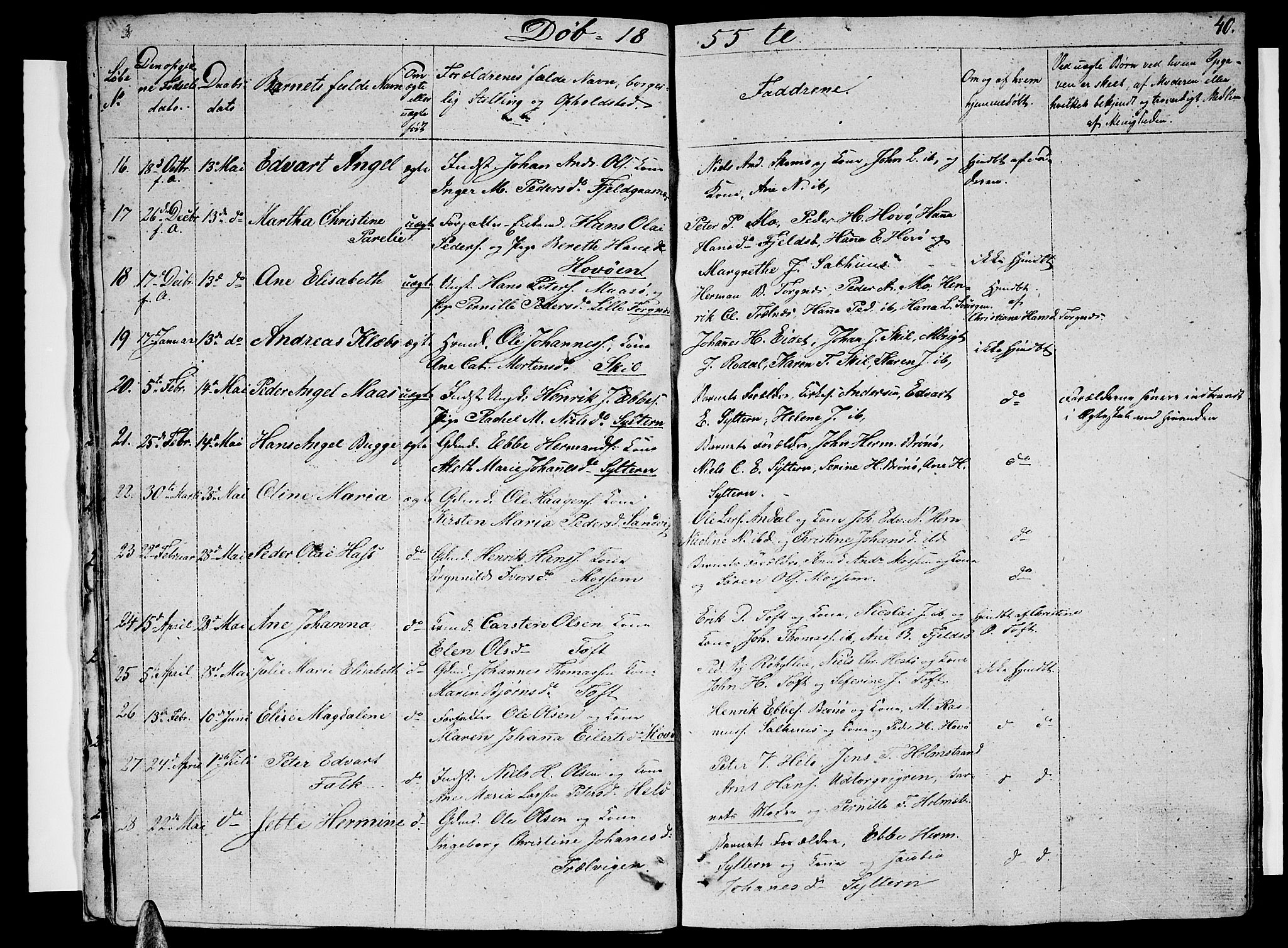 Ministerialprotokoller, klokkerbøker og fødselsregistre - Nordland, AV/SAT-A-1459/813/L0211: Parish register (copy) no. 813C03, 1842-1863, p. 40