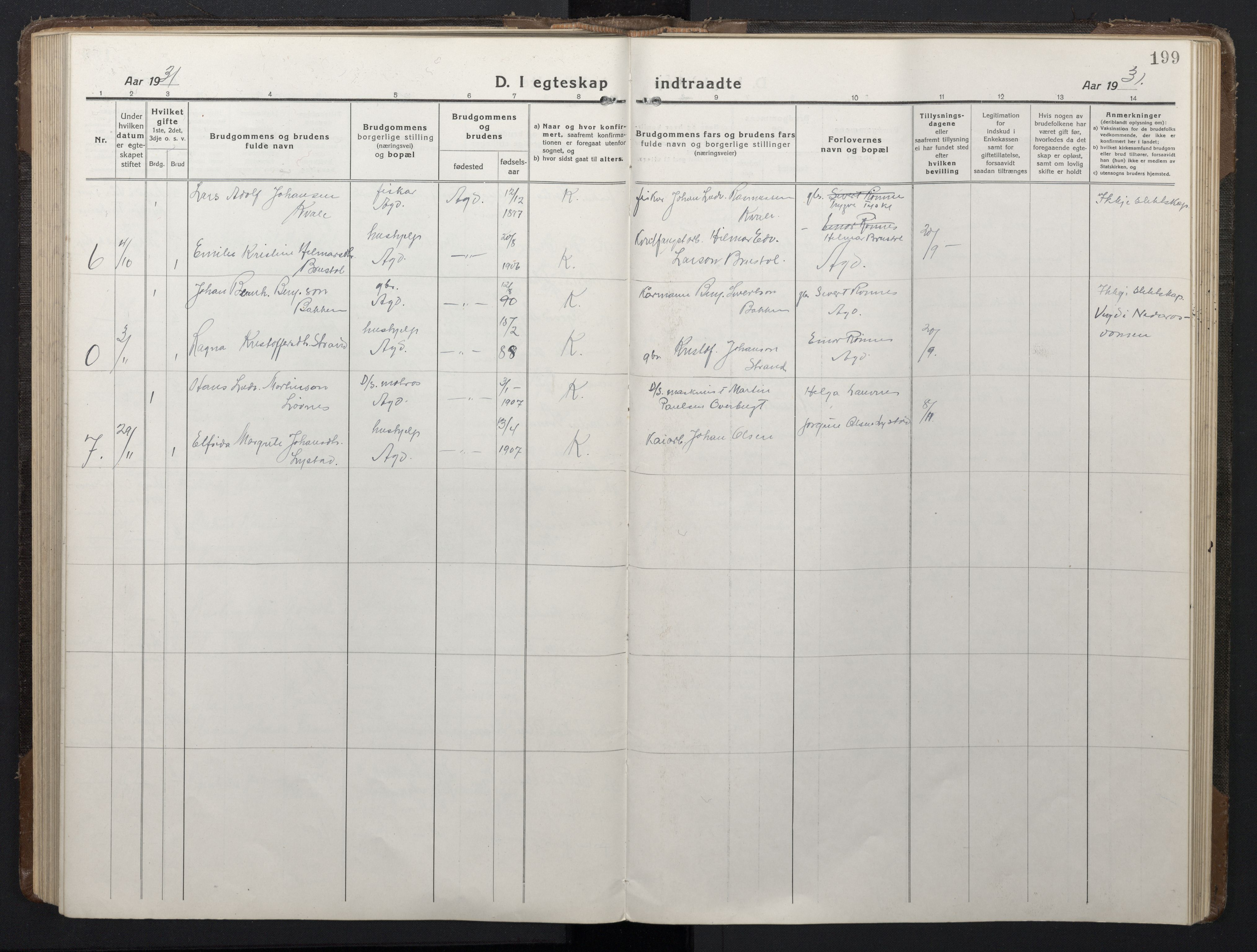 Ministerialprotokoller, klokkerbøker og fødselsregistre - Sør-Trøndelag, AV/SAT-A-1456/662/L0758: Parish register (copy) no. 662C03, 1918-1948, p. 199