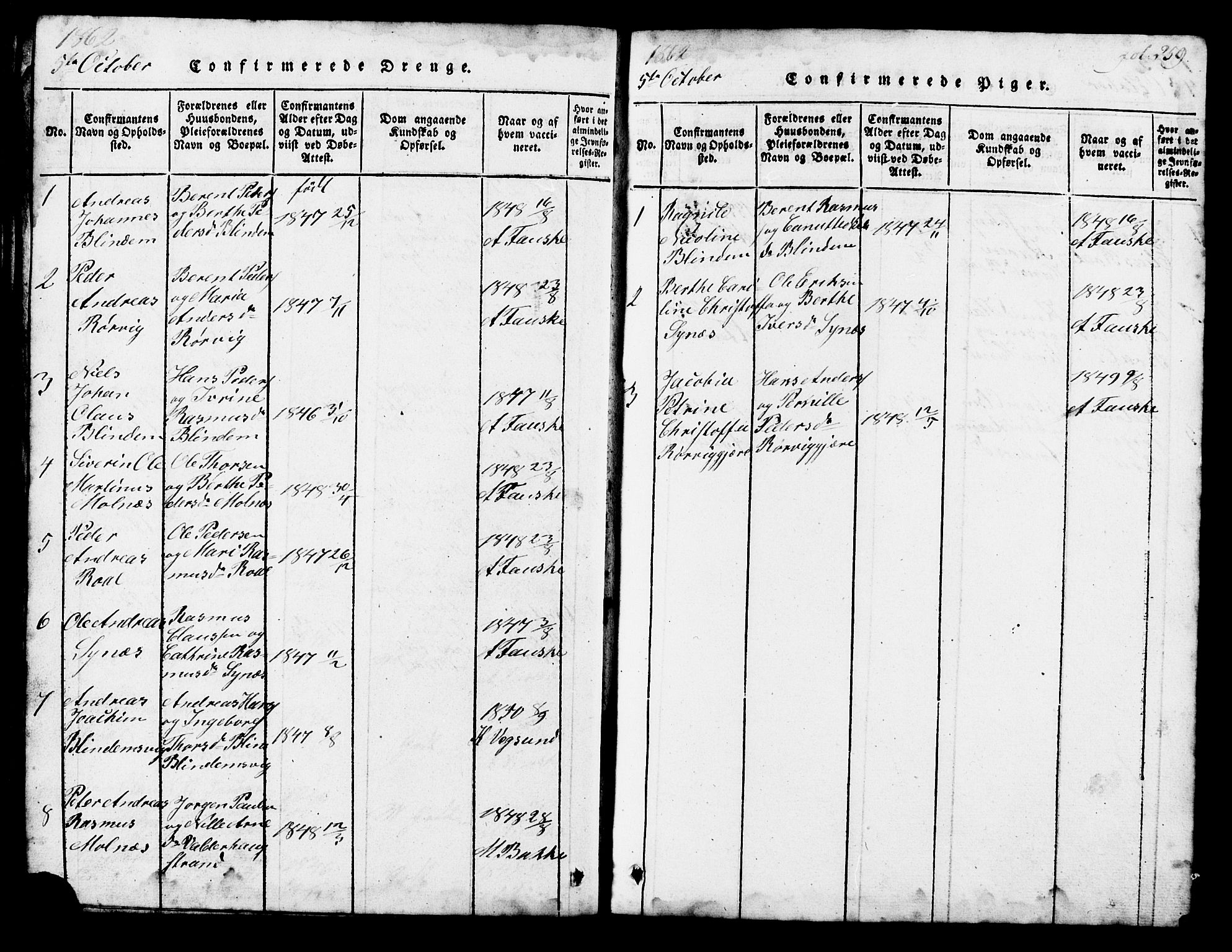 Ministerialprotokoller, klokkerbøker og fødselsregistre - Møre og Romsdal, AV/SAT-A-1454/537/L0520: Parish register (copy) no. 537C01, 1819-1868, p. 259