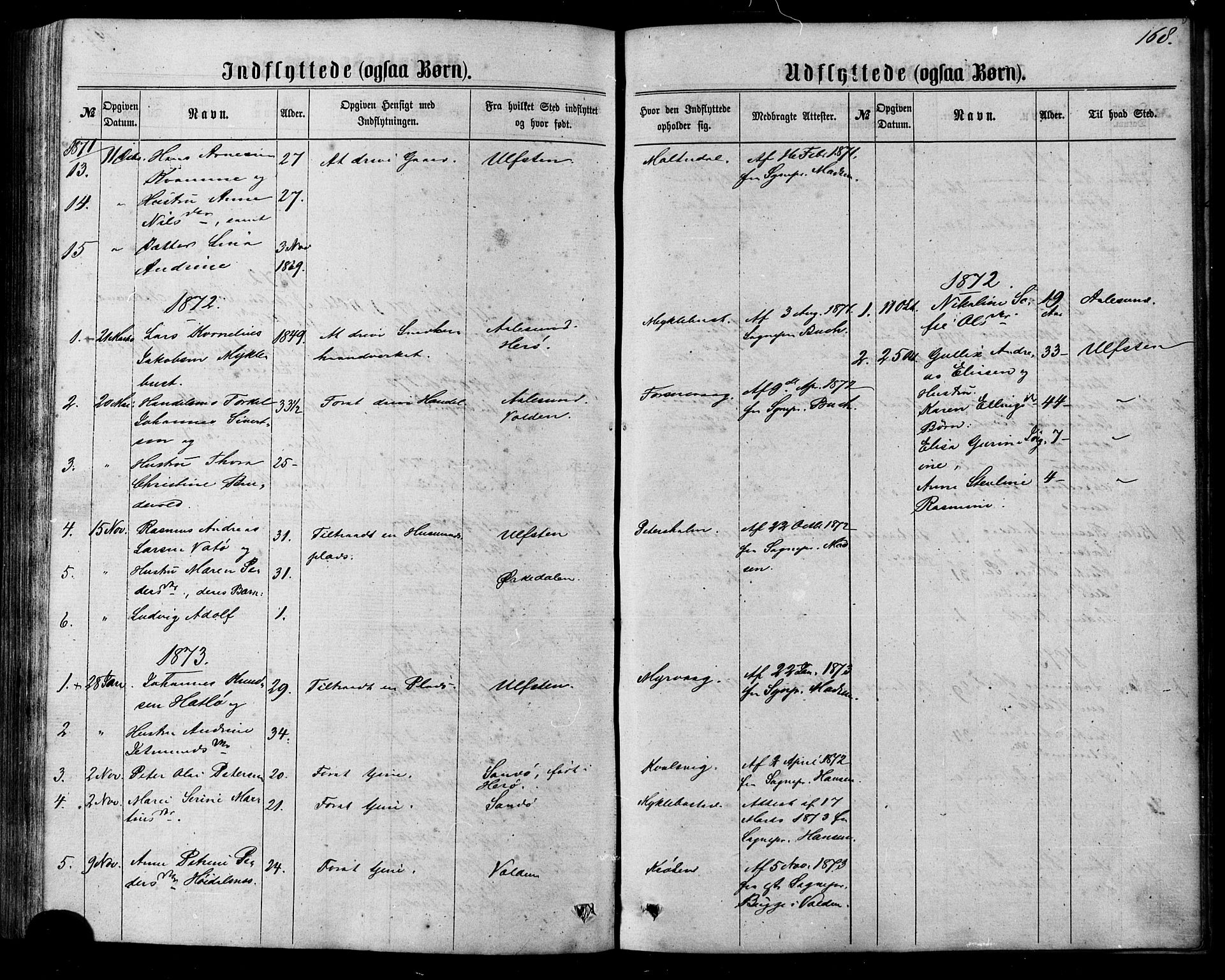 Ministerialprotokoller, klokkerbøker og fødselsregistre - Møre og Romsdal, AV/SAT-A-1454/507/L0071: Parish register (official) no. 507A06, 1863-1878, p. 168