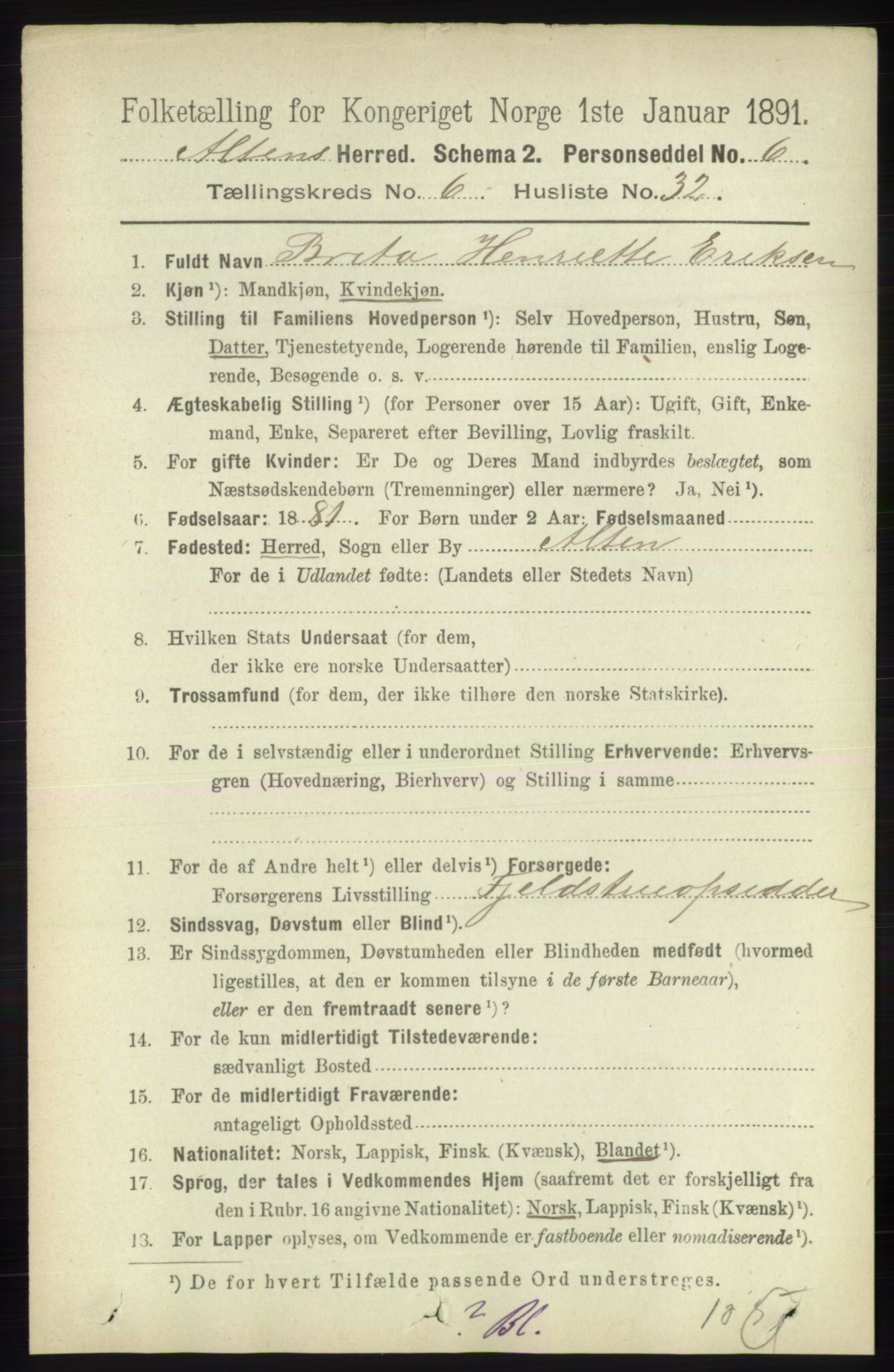 RA, 1891 census for 2012 Alta, 1891, p. 2033