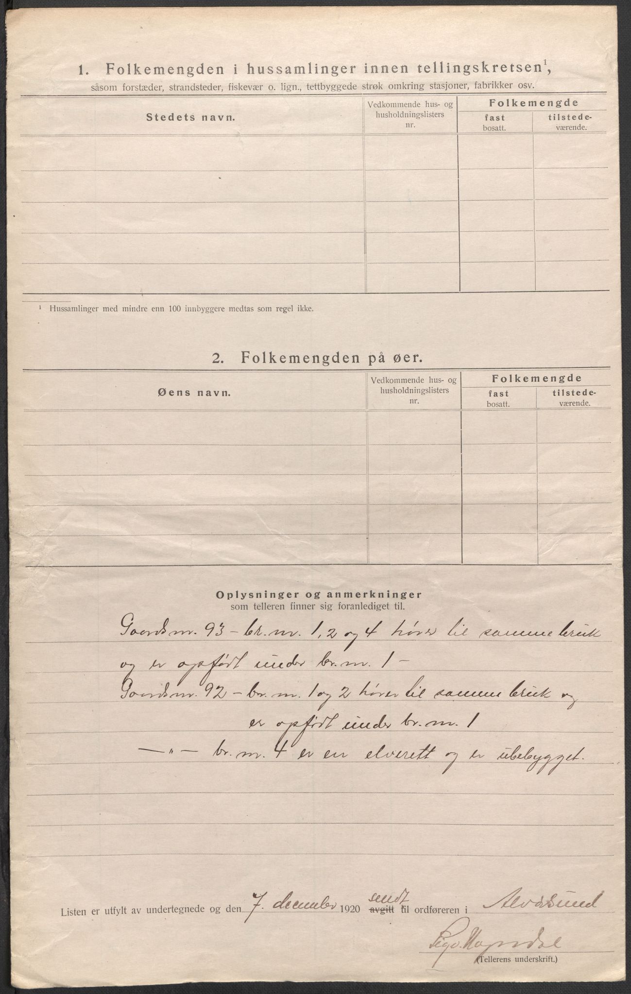 SAB, 1920 census for Alversund, 1920, p. 49