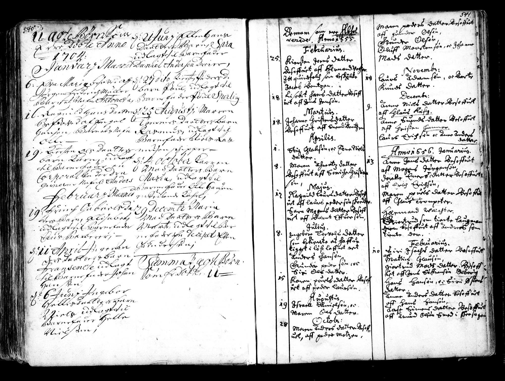 Oslo domkirke Kirkebøker, SAO/A-10752/F/Fa/L0001: Parish register (official) no. 1, 1648-1704, p. 540-541