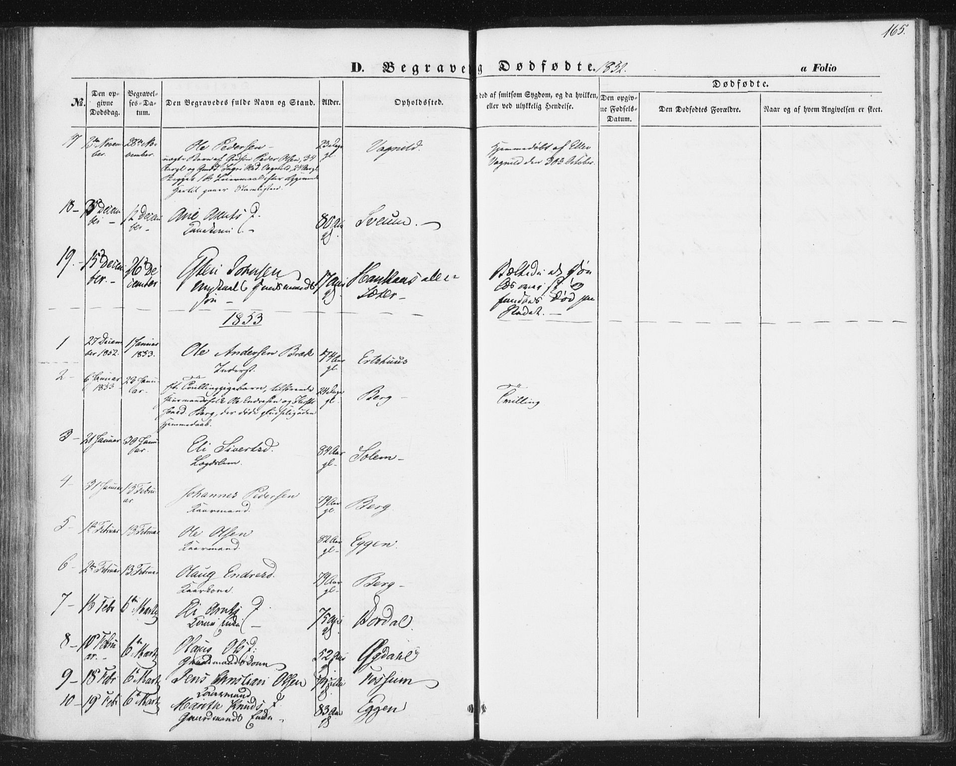 Ministerialprotokoller, klokkerbøker og fødselsregistre - Sør-Trøndelag, SAT/A-1456/689/L1038: Parish register (official) no. 689A03, 1848-1872, p. 165