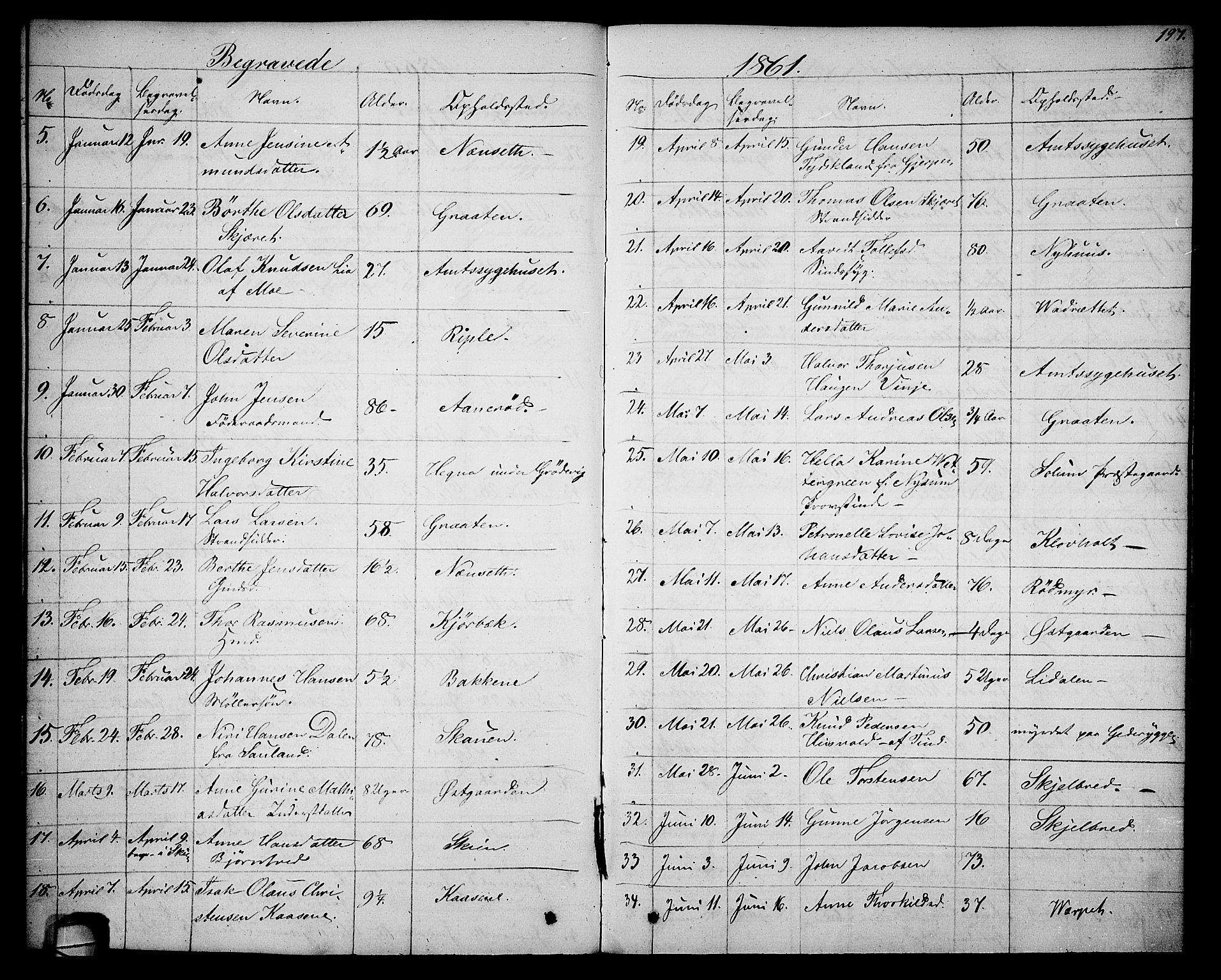 Solum kirkebøker, SAKO/A-306/G/Ga/L0004: Parish register (copy) no. I 4, 1859-1876, p. 197