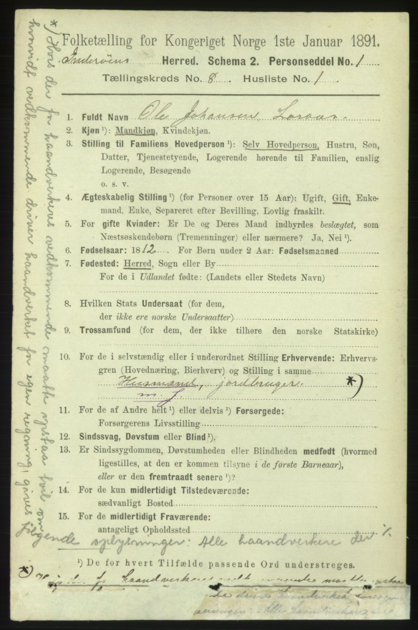 RA, 1891 census for 1729 Inderøy, 1891, p. 4537