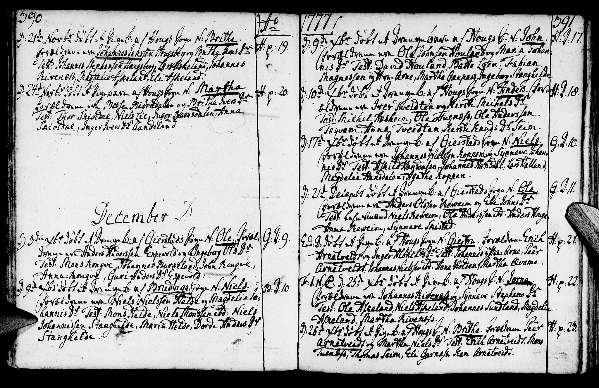 Haus sokneprestembete, AV/SAB-A-75601/H/Haa: Parish register (official) no. A 9, 1767-1781, p. 390-391