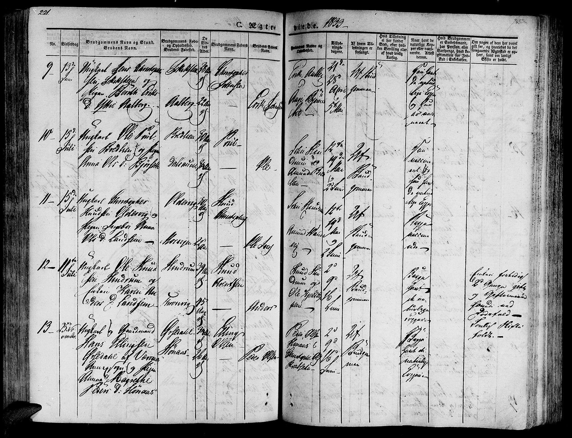 Ministerialprotokoller, klokkerbøker og fødselsregistre - Nord-Trøndelag, AV/SAT-A-1458/701/L0006: Parish register (official) no. 701A06, 1825-1841, p. 221