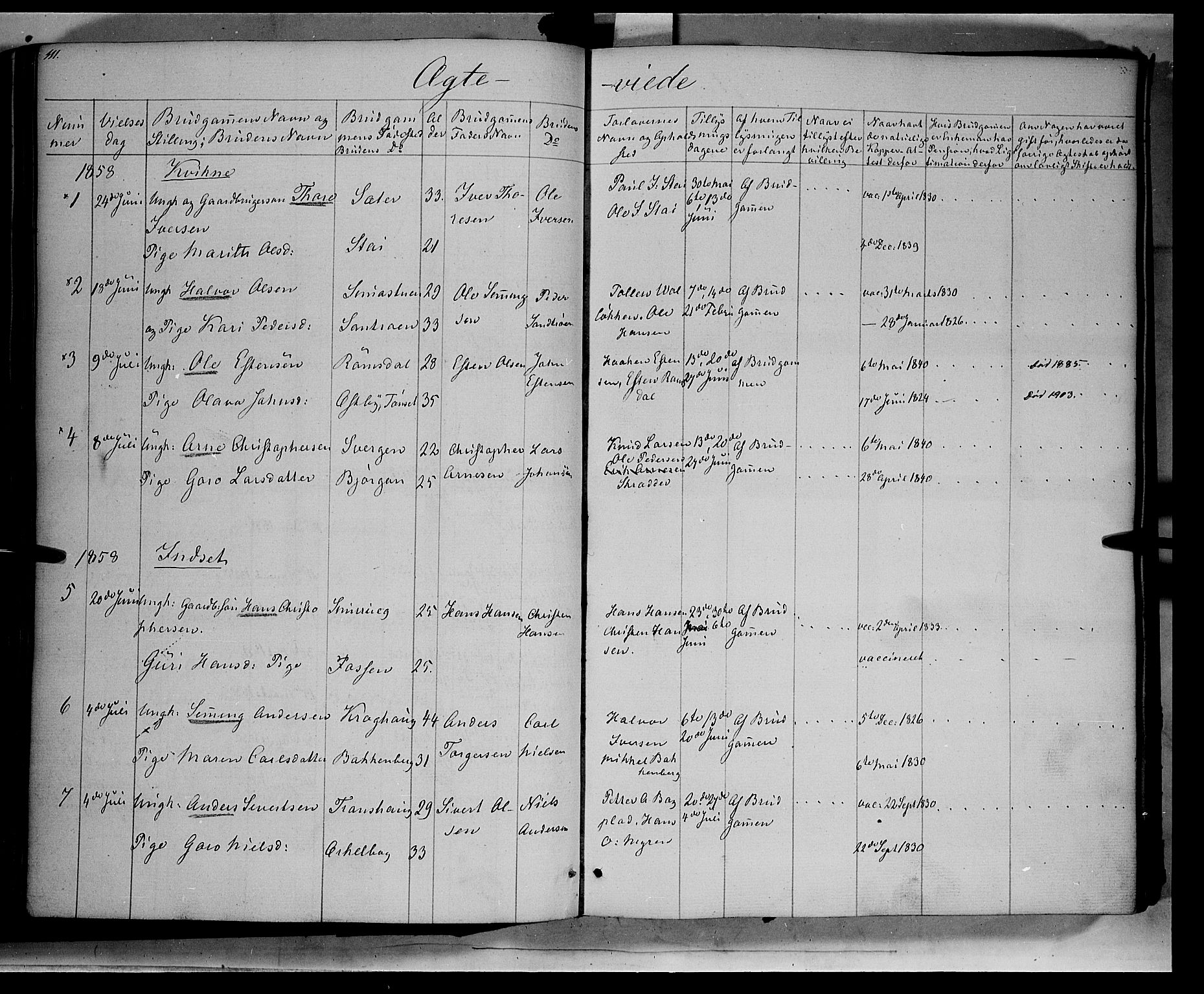 Kvikne prestekontor, SAH/PREST-064/H/Ha/Haa/L0005: Parish register (official) no. 5, 1841-1862, p. 111