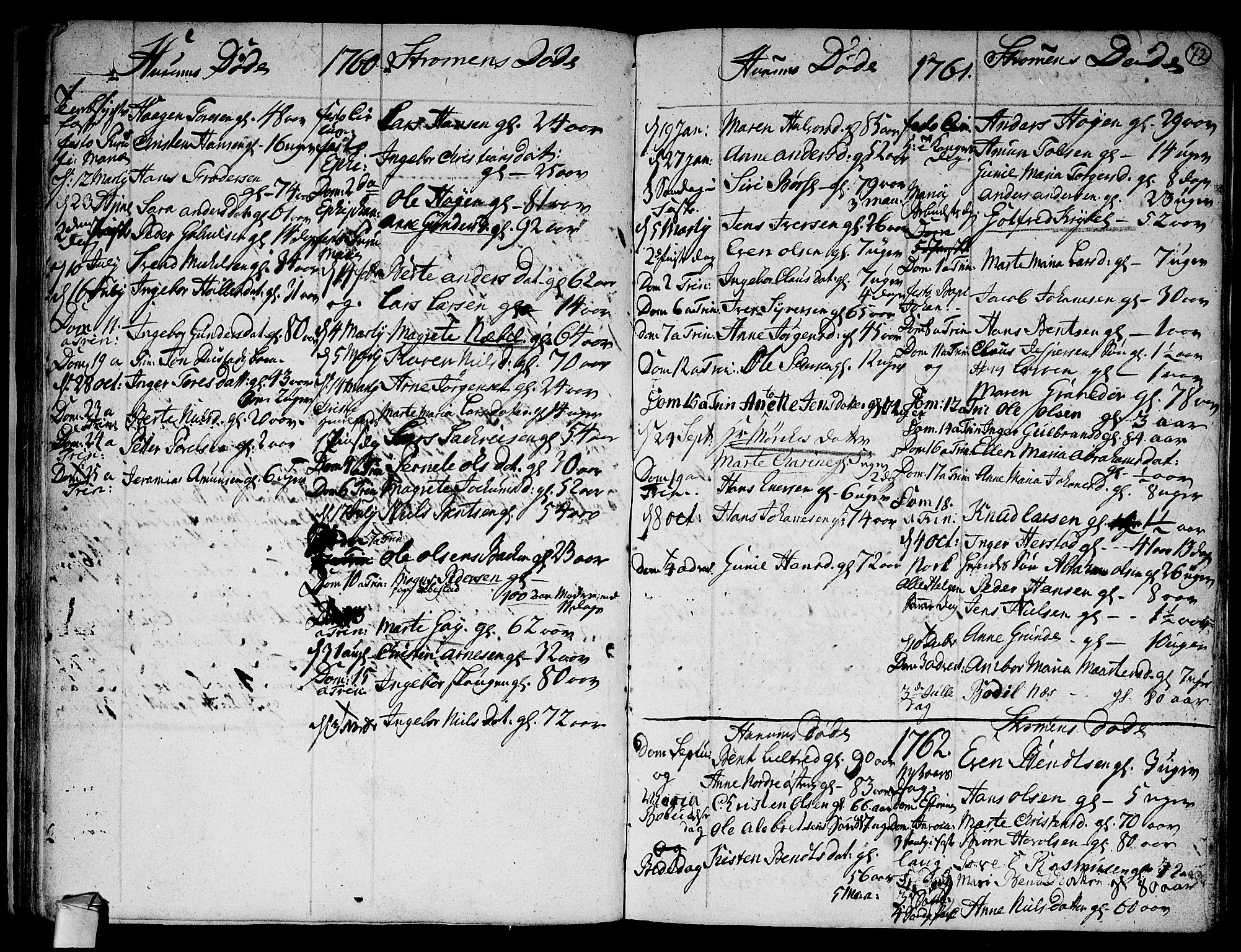 Hurum kirkebøker, SAKO/A-229/F/Fa/L0006: Parish register (official) no. 6, 1756-1770, p. 72