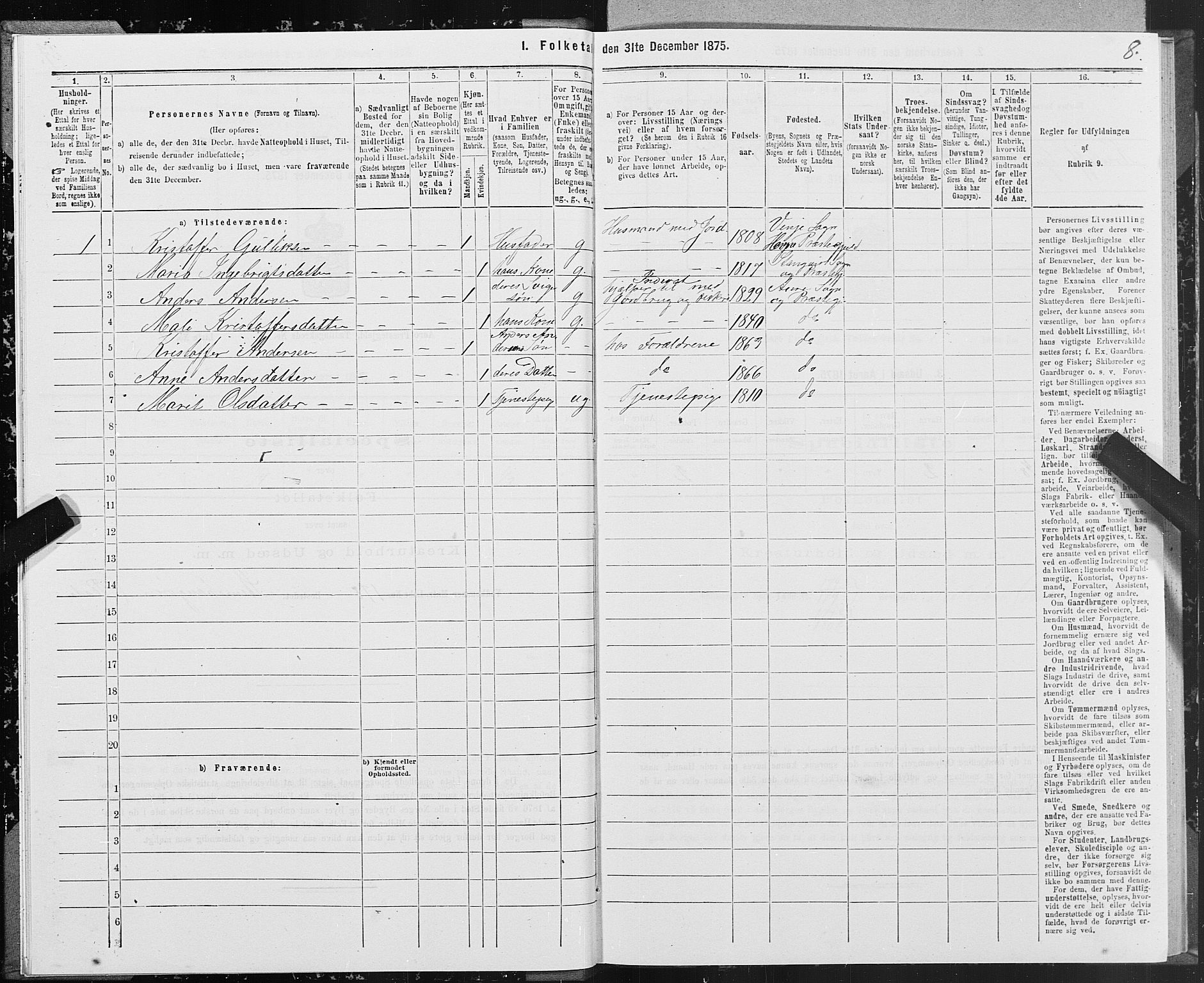 SAT, 1875 census for 1569P Aure, 1875, p. 1008