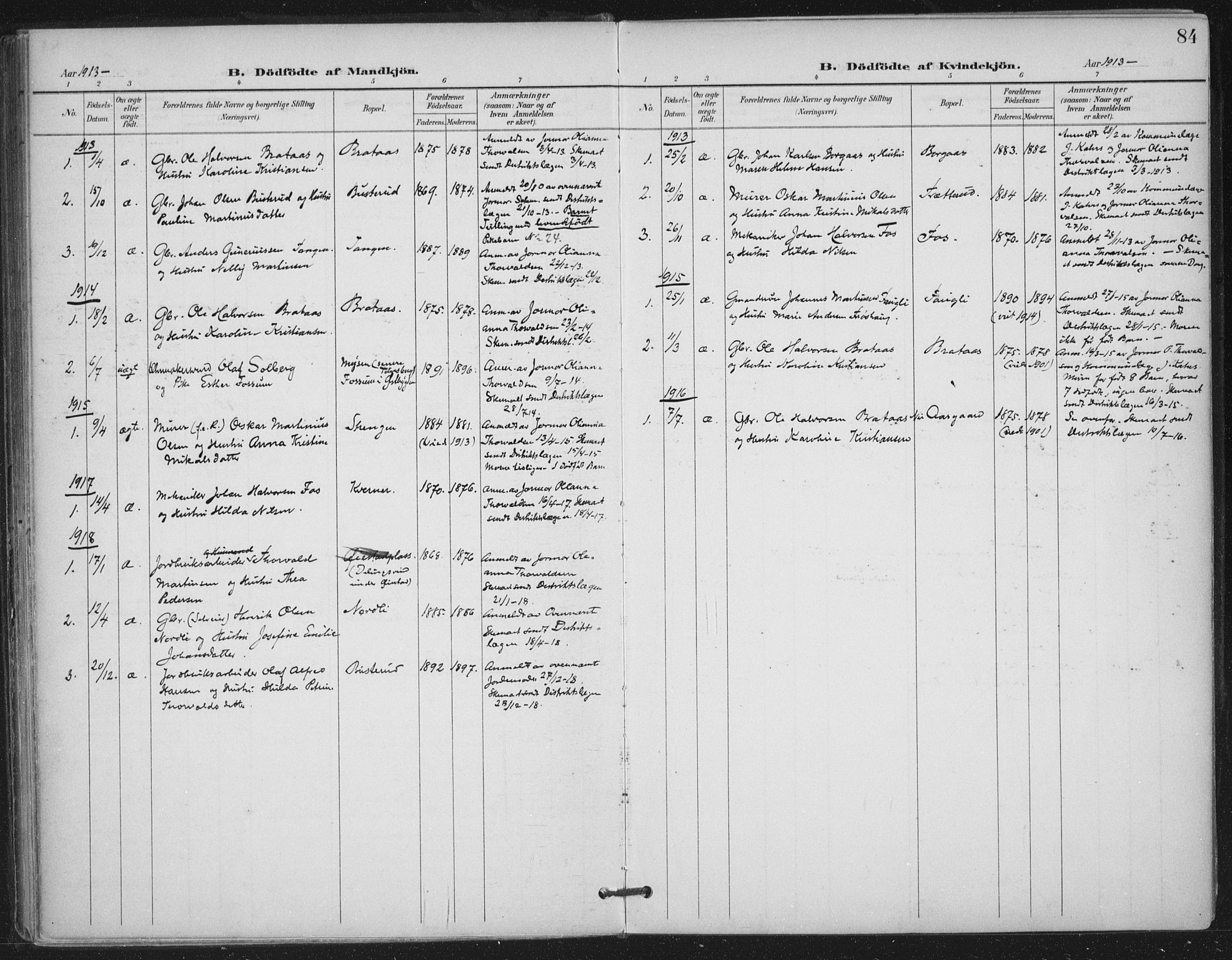 Trøgstad prestekontor Kirkebøker, SAO/A-10925/F/Fa/L0011: Parish register (official) no. I 11, 1899-1919, p. 84