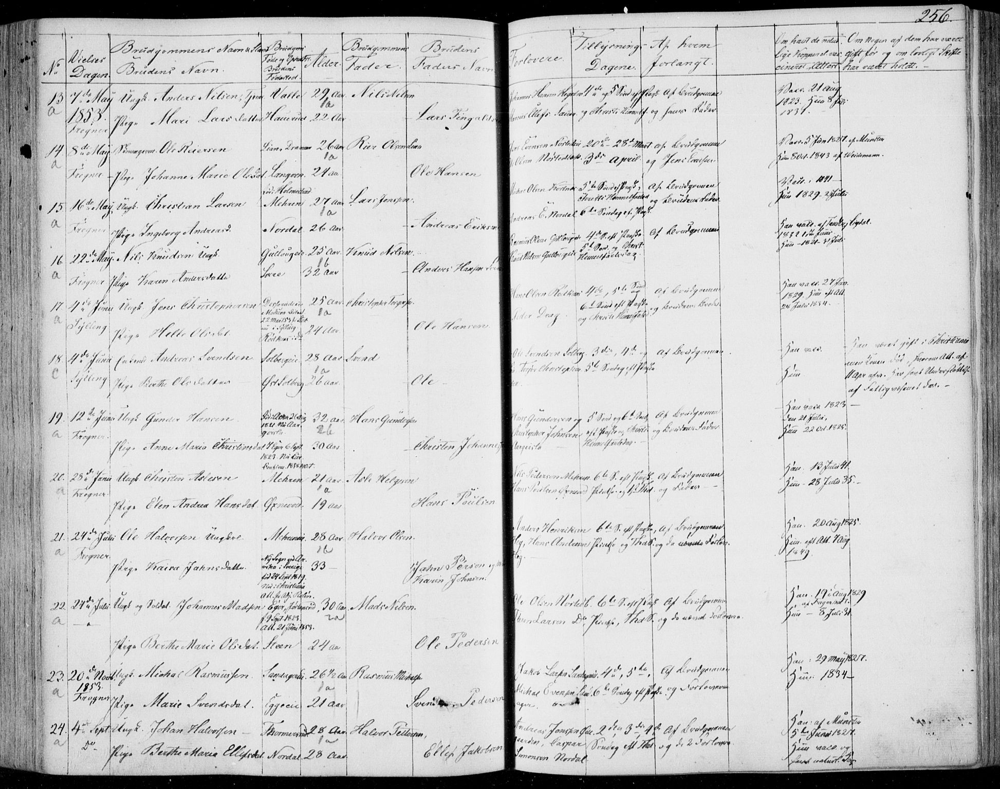 Lier kirkebøker, AV/SAKO-A-230/F/Fa/L0011: Parish register (official) no. I 11, 1843-1854, p. 256