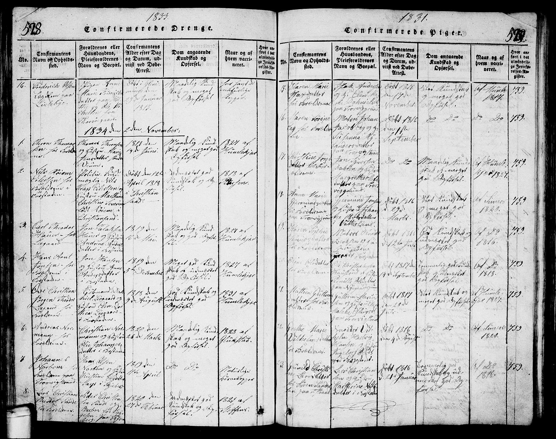 Glemmen prestekontor Kirkebøker, SAO/A-10908/G/Ga/L0001: Parish register (copy) no. 1, 1816-1838, p. 528-529