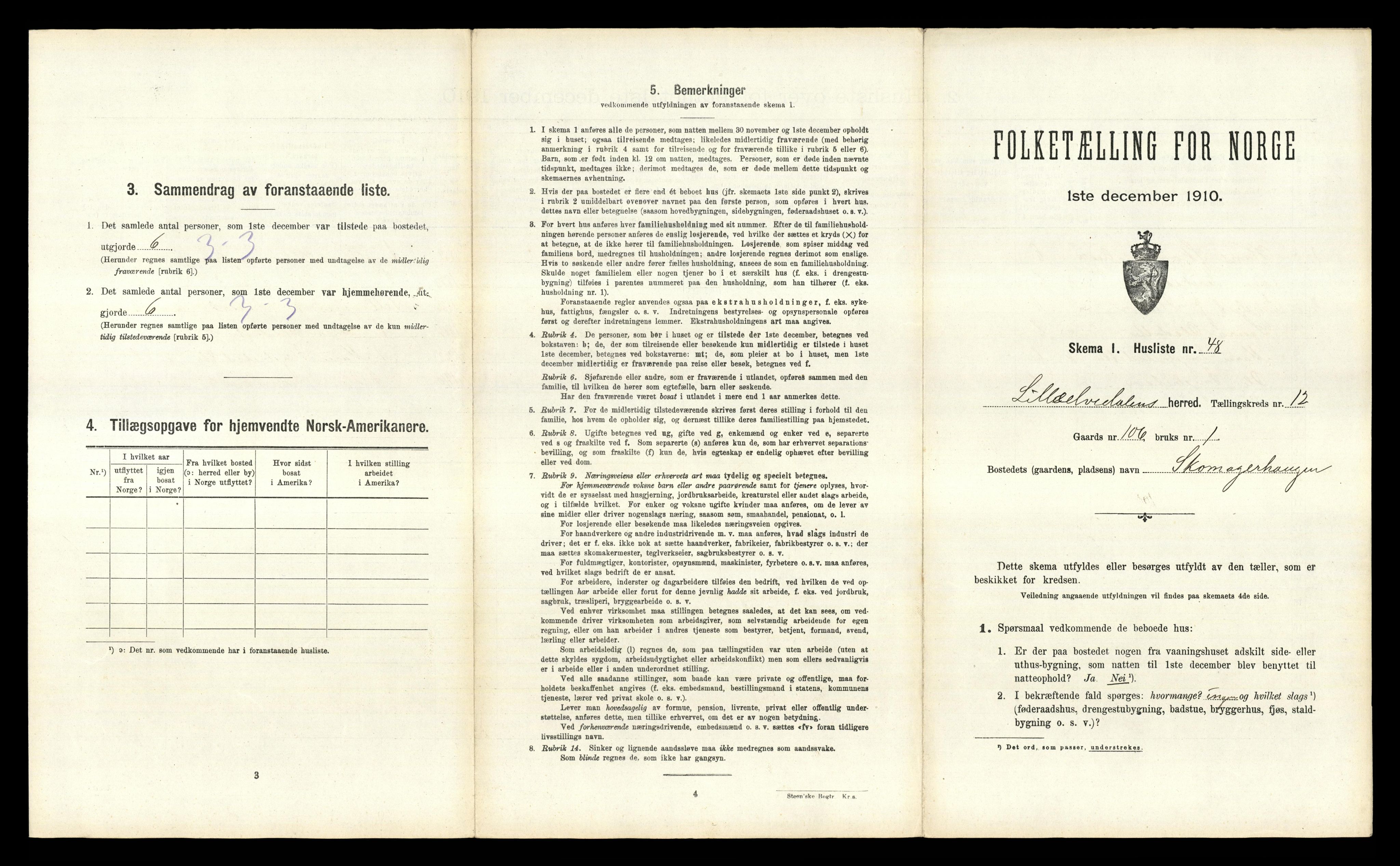 RA, 1910 census for Lille Elvedalen, 1910, p. 1011