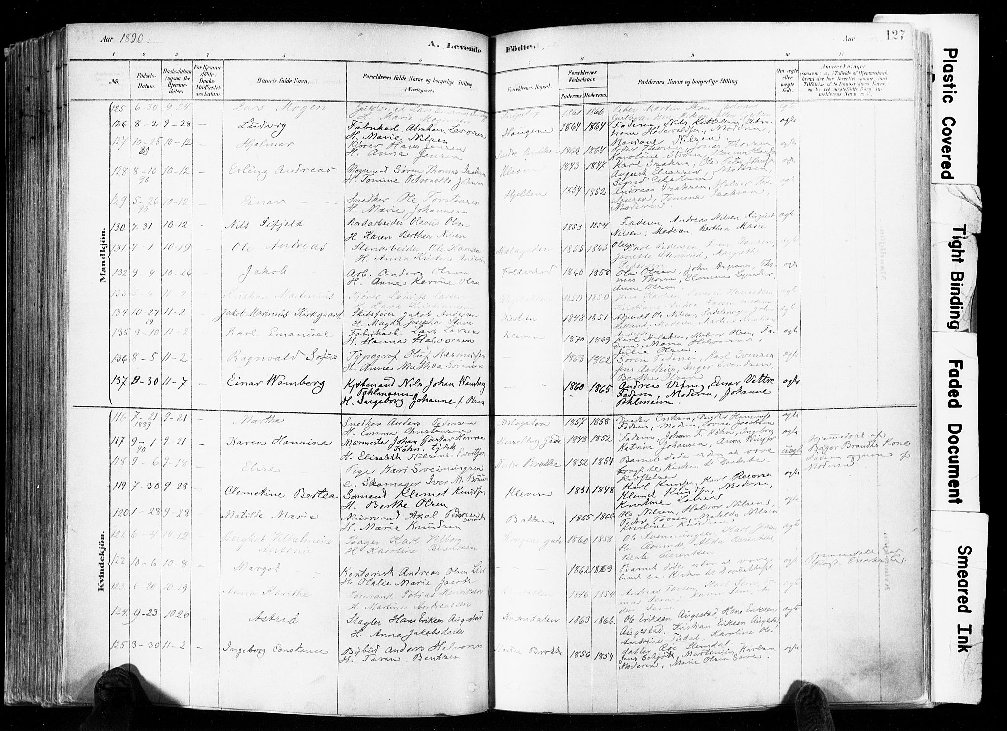 Skien kirkebøker, AV/SAKO-A-302/F/Fa/L0009: Parish register (official) no. 9, 1878-1890, p. 127