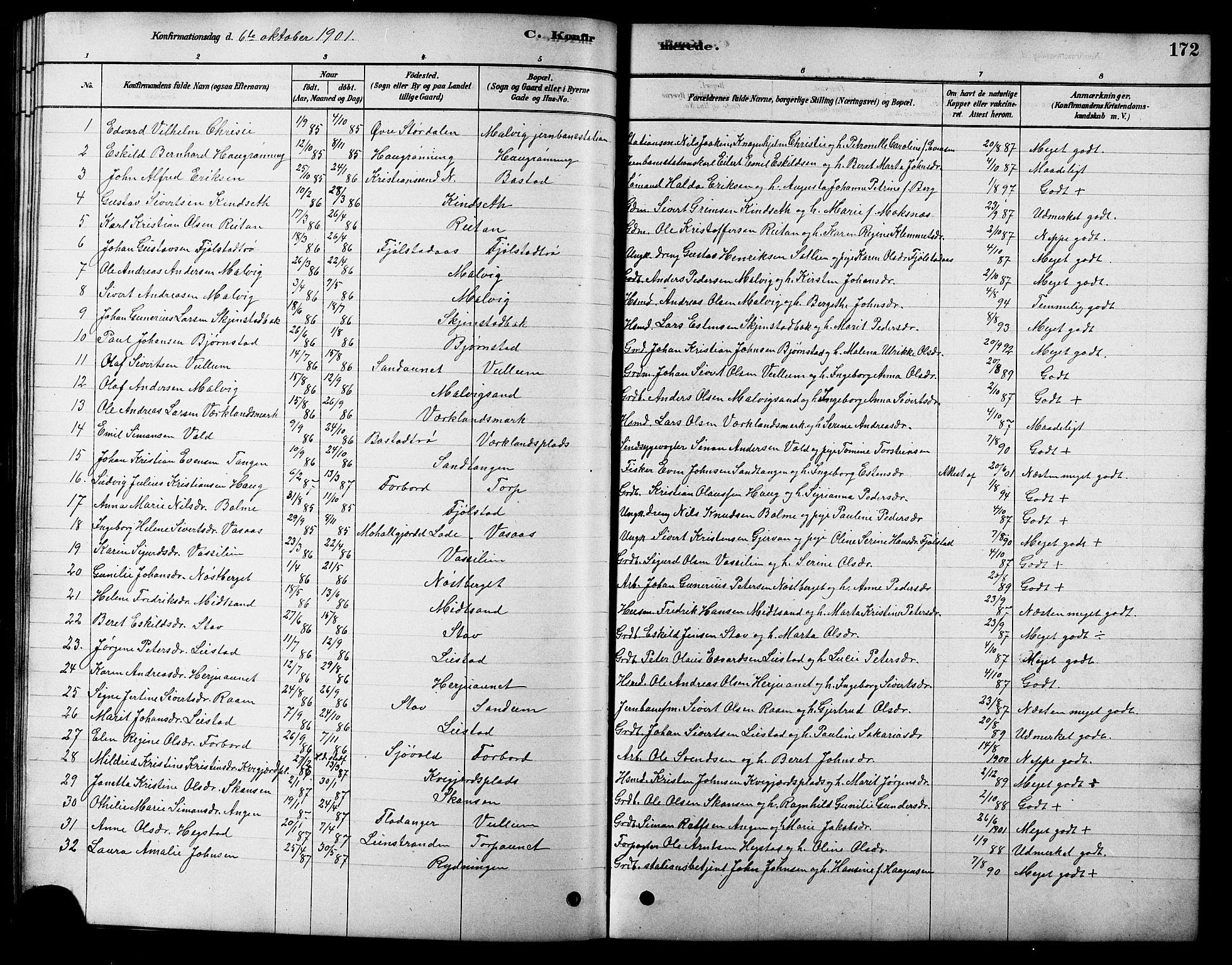 Ministerialprotokoller, klokkerbøker og fødselsregistre - Sør-Trøndelag, SAT/A-1456/616/L0423: Parish register (copy) no. 616C06, 1878-1903, p. 172