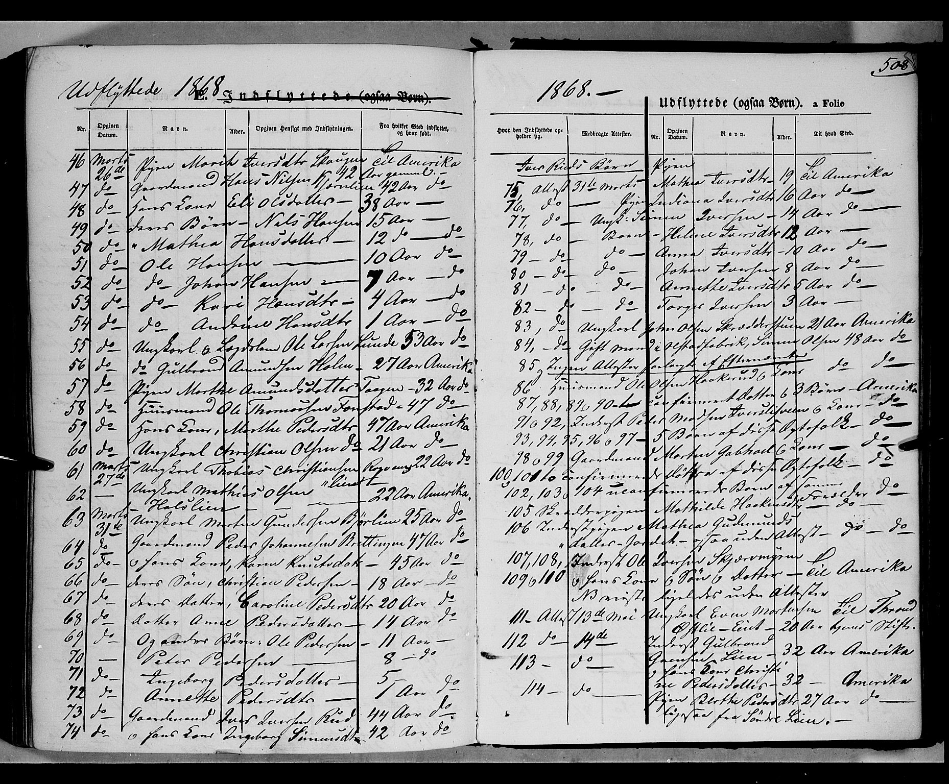 Gausdal prestekontor, SAH/PREST-090/H/Ha/Haa/L0009: Parish register (official) no. 9, 1862-1873, p. 508