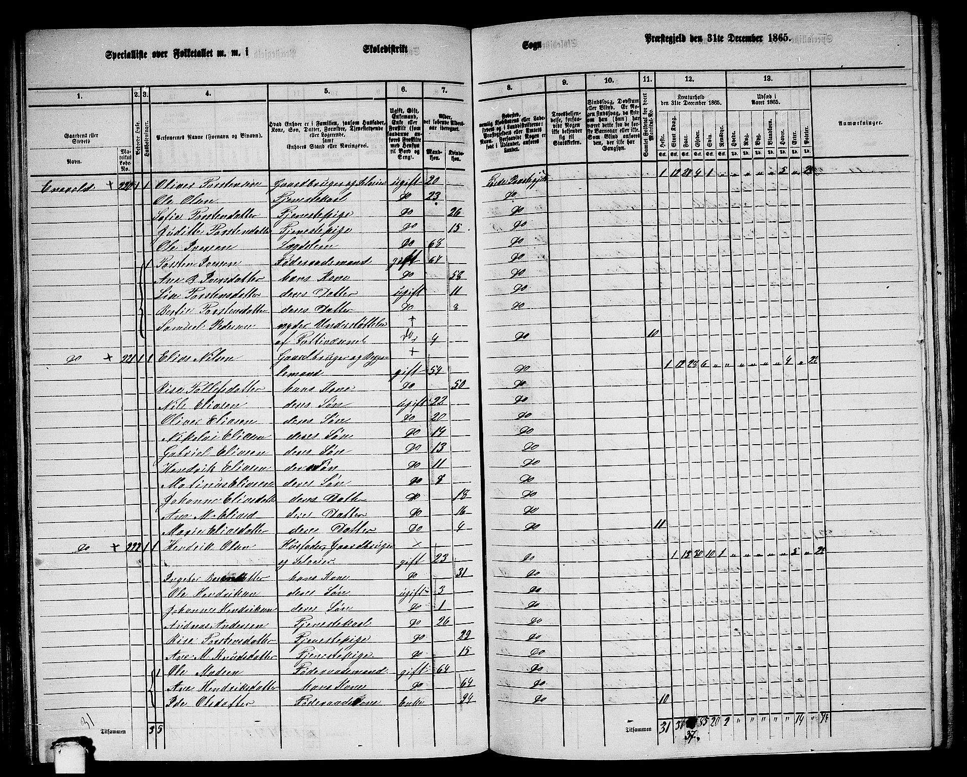 RA, 1865 census for Førde, 1865, p. 166