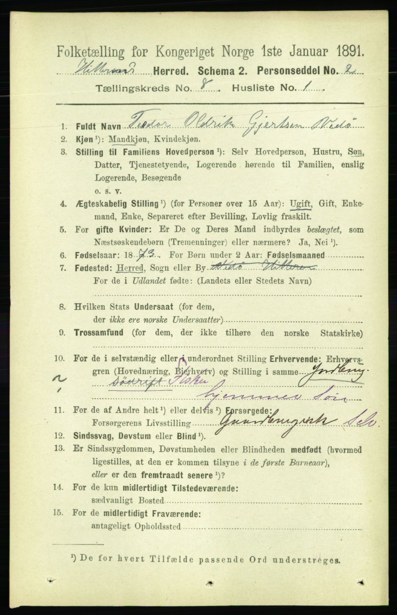 RA, 1891 census for 1617 Hitra, 1891, p. 1460