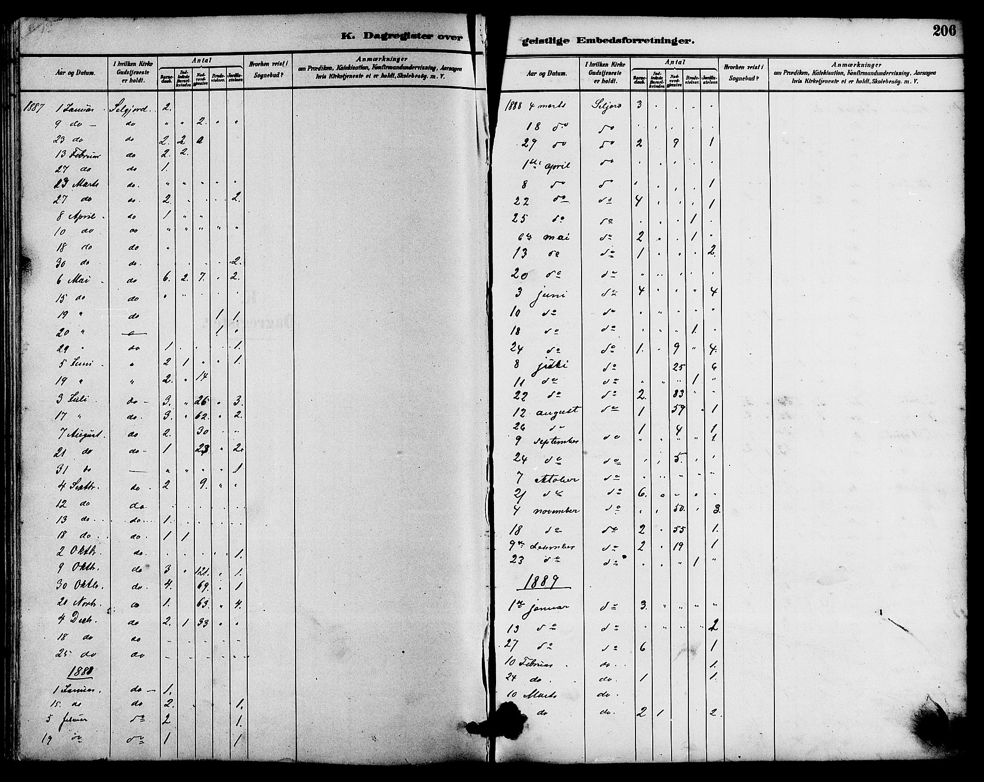 Seljord kirkebøker, SAKO/A-20/G/Ga/L0005: Parish register (copy) no. I 5, 1887-1914, p. 206