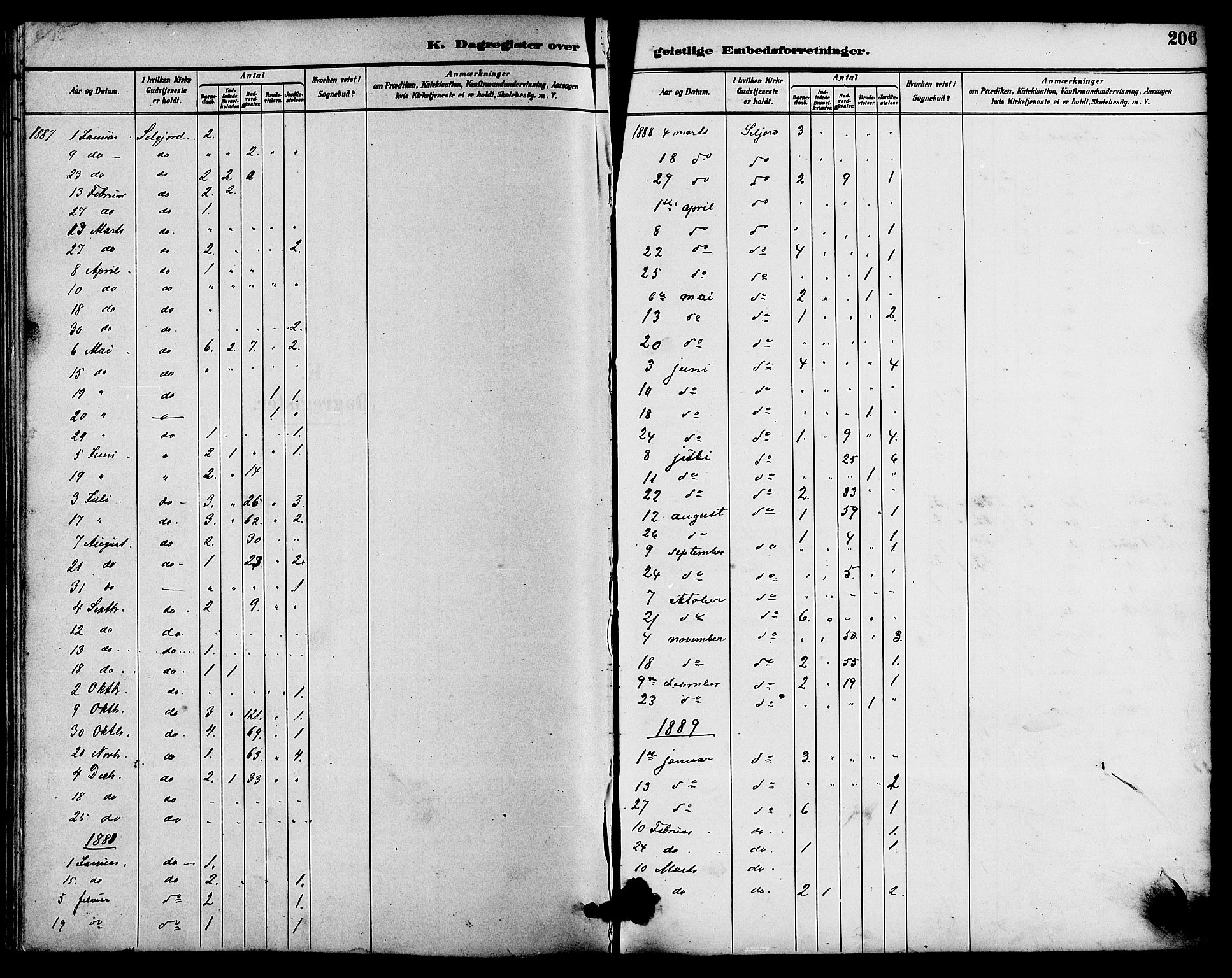 Seljord kirkebøker, AV/SAKO-A-20/G/Ga/L0005: Parish register (copy) no. I 5, 1887-1914, p. 206