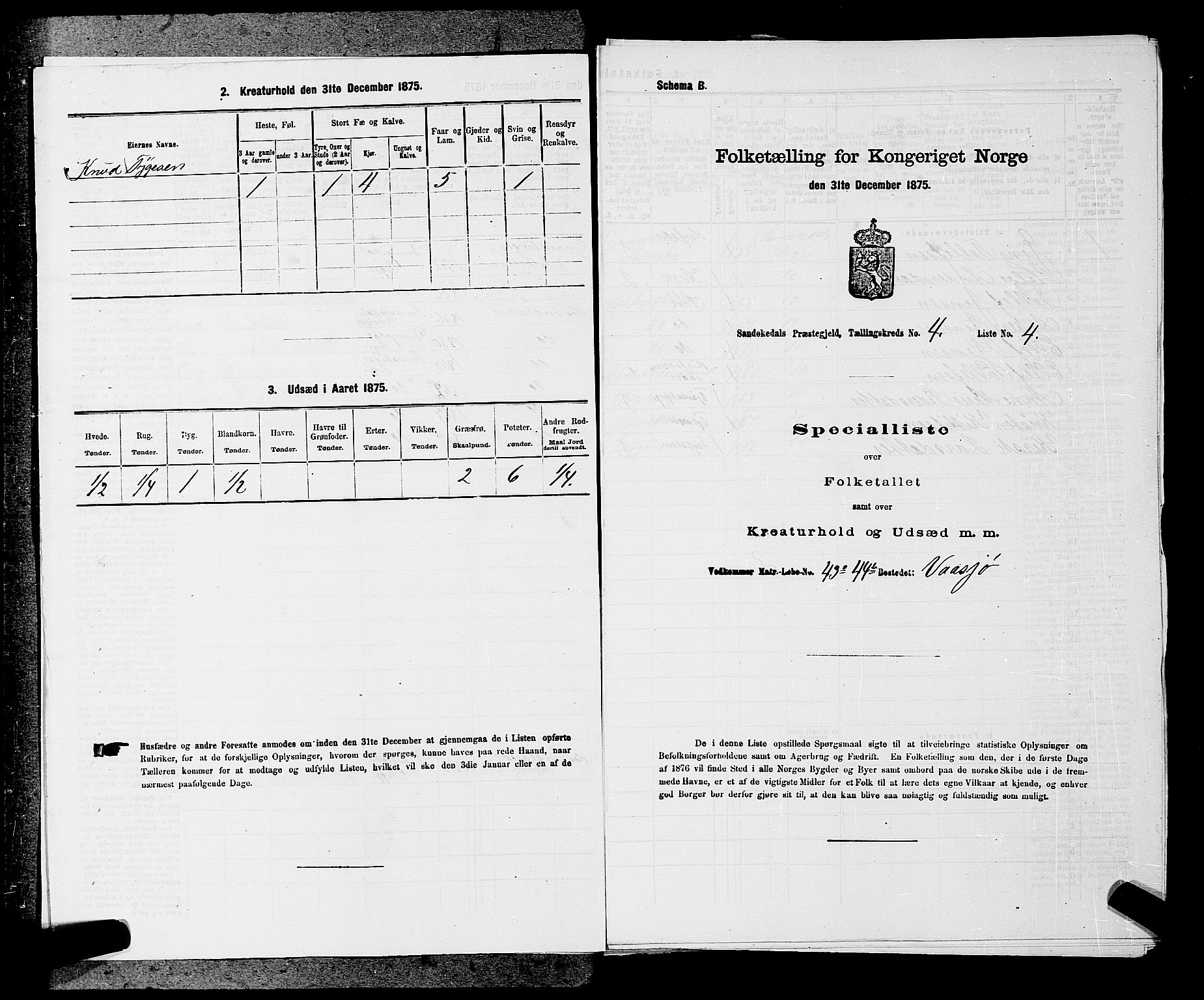 SAKO, 1875 census for 0816P Sannidal, 1875, p. 256