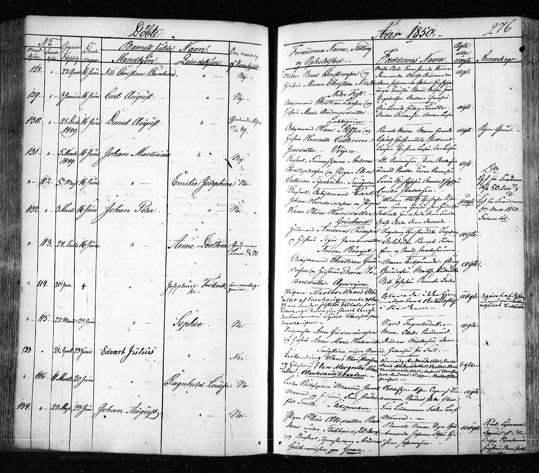Aker prestekontor kirkebøker, SAO/A-10861/F/L0019: Parish register (official) no. 19, 1842-1852, p. 276