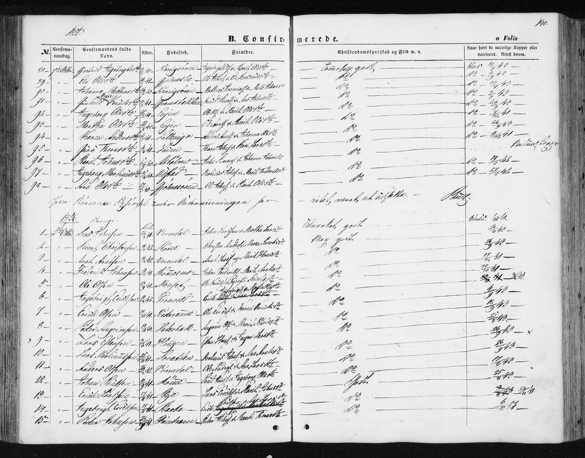 Ministerialprotokoller, klokkerbøker og fødselsregistre - Sør-Trøndelag, SAT/A-1456/668/L0806: Parish register (official) no. 668A06, 1854-1869, p. 140