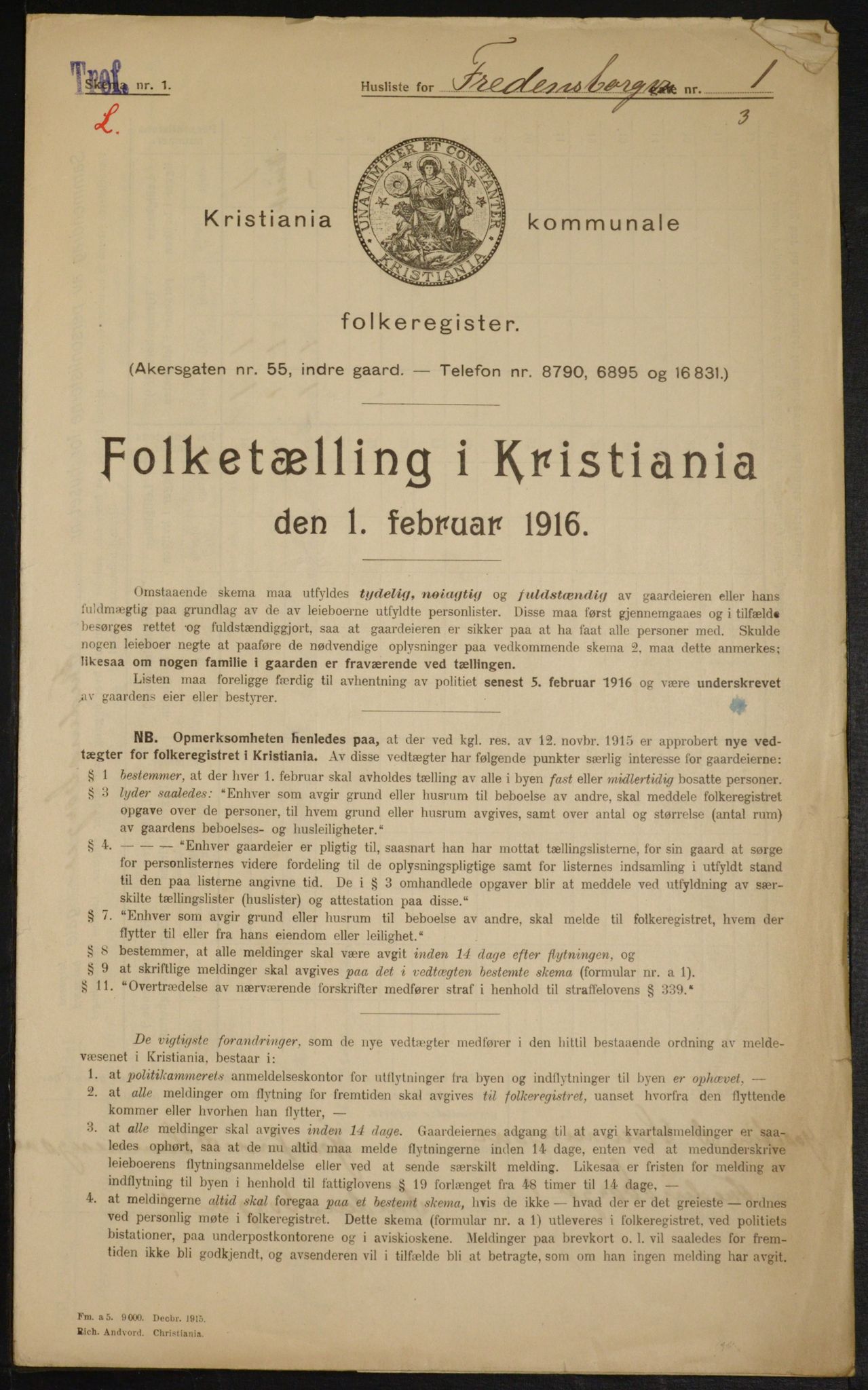 OBA, Municipal Census 1916 for Kristiania, 1916, p. 25888