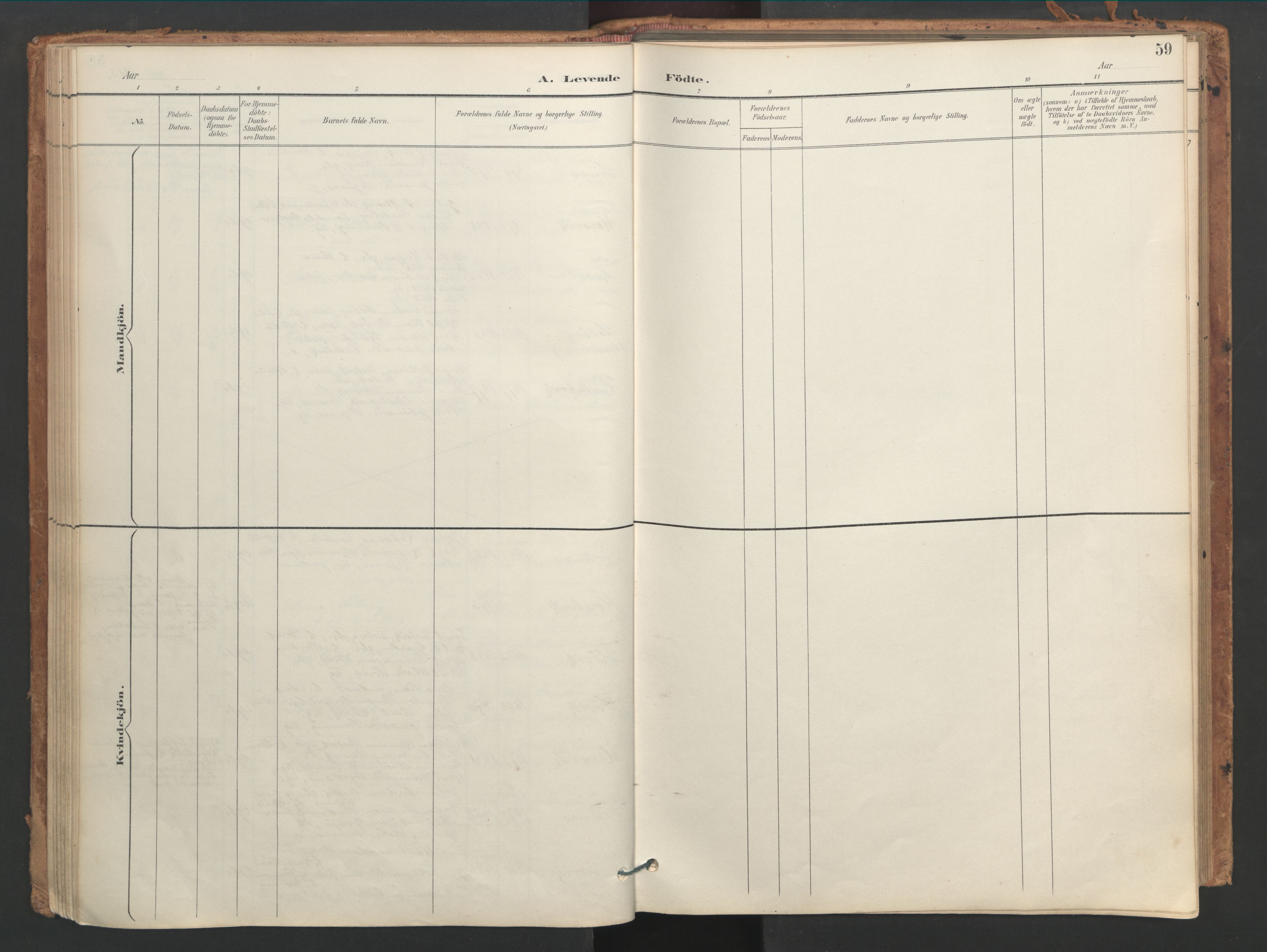 Ministerialprotokoller, klokkerbøker og fødselsregistre - Sør-Trøndelag, SAT/A-1456/656/L0693: Parish register (official) no. 656A02, 1894-1913, p. 59
