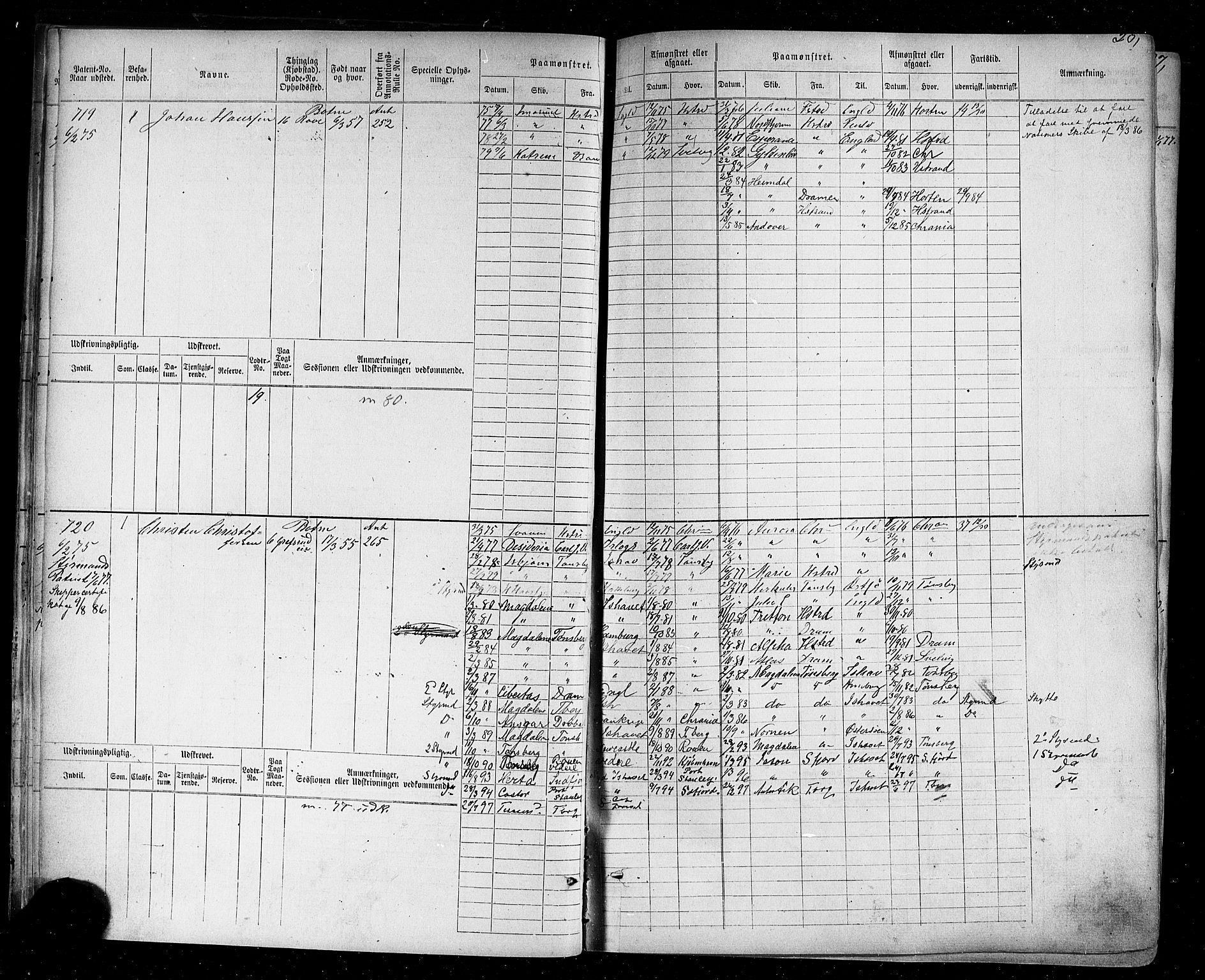 Holmestrand innrulleringskontor, SAKO/A-1151/F/Fc/L0003: Hovedrulle, 1872-1921, p. 29