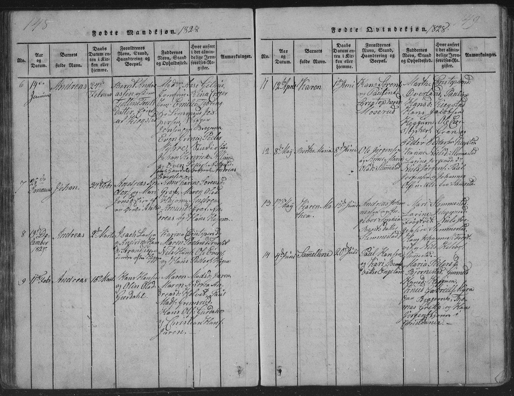 Røyken kirkebøker, AV/SAKO-A-241/G/Ga/L0003: Parish register (copy) no. 3, 1814-1856, p. 148-149