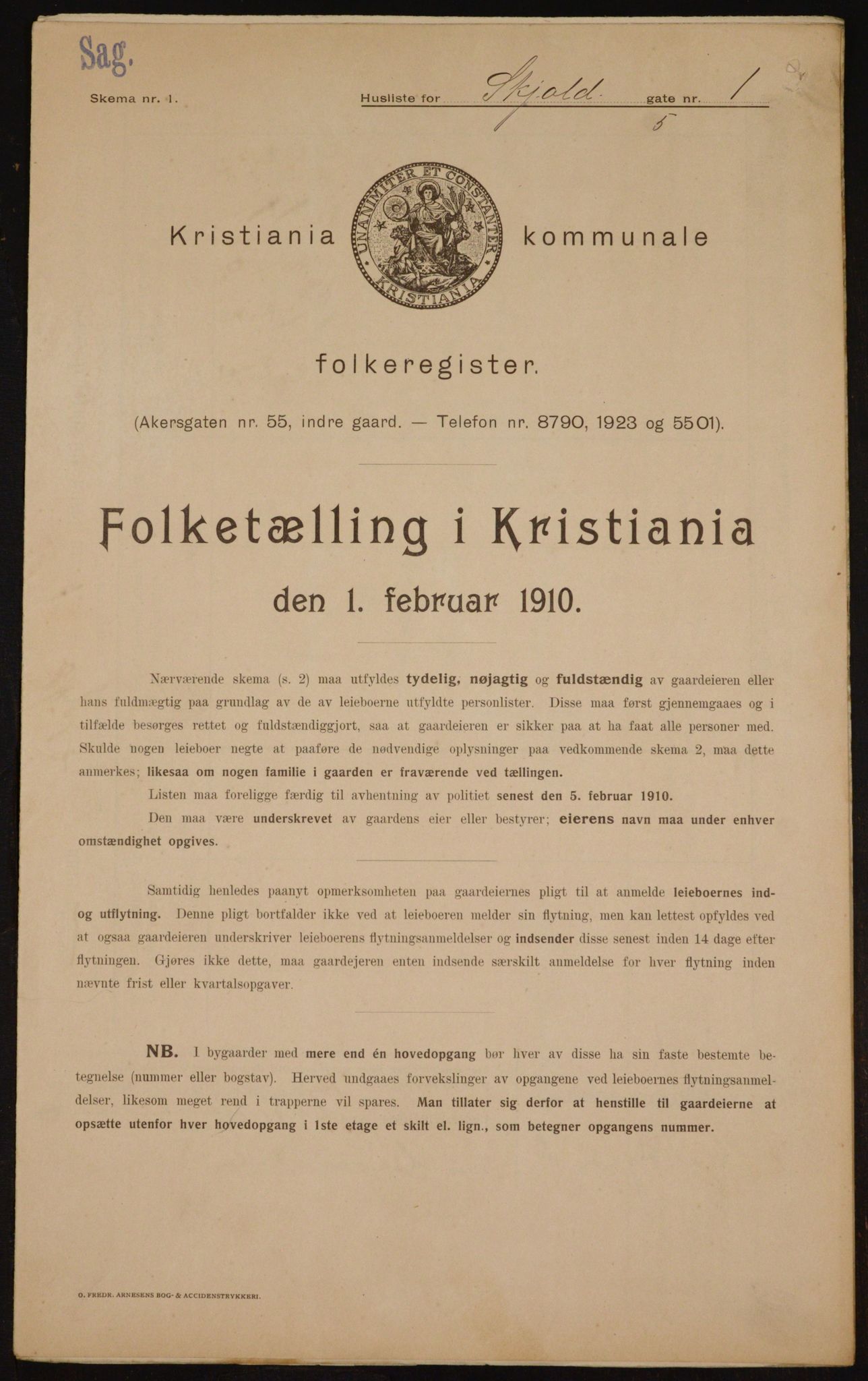 OBA, Municipal Census 1910 for Kristiania, 1910, p. 91712