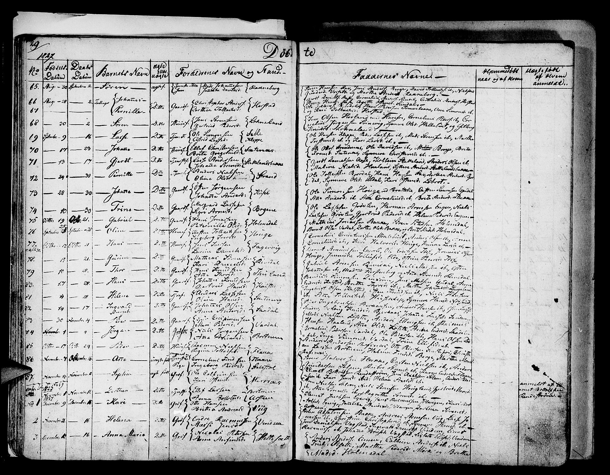 Fjaler sokneprestembete, AV/SAB-A-79801/H/Haa/Haaa/L0005: Parish register (official) no. A 5, 1821-1835, p. 29