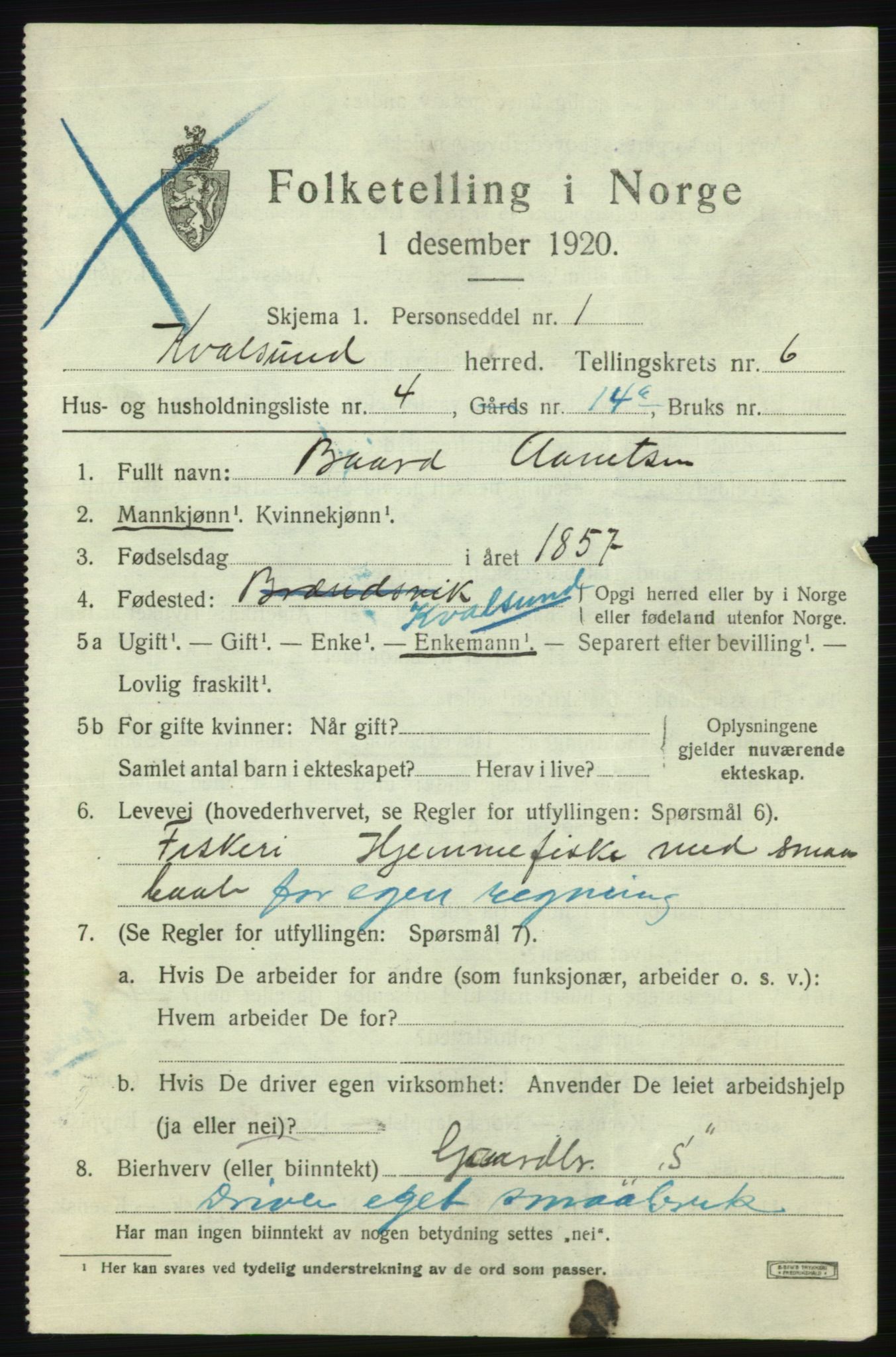 SATØ, 1920 census for , 1920, p. 2028