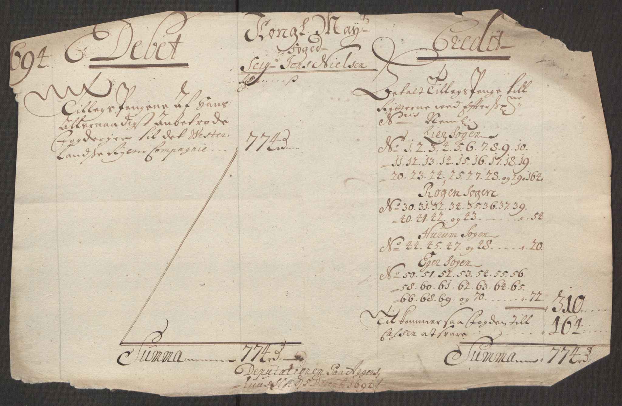 Rentekammeret inntil 1814, Reviderte regnskaper, Fogderegnskap, AV/RA-EA-4092/R30/L1694: Fogderegnskap Hurum, Røyken, Eiker og Lier, 1694-1696, p. 144