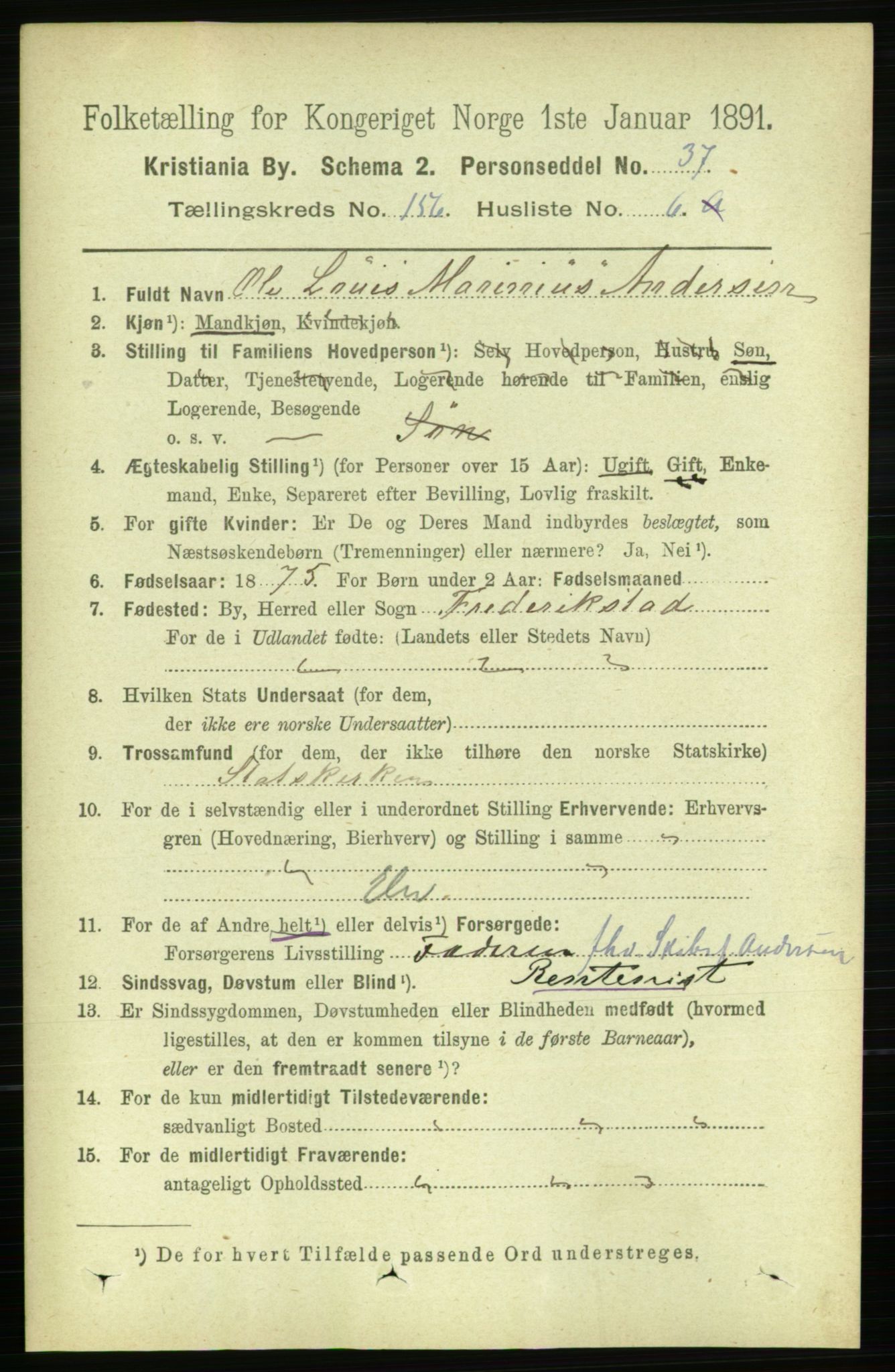 RA, 1891 census for 0301 Kristiania, 1891, p. 88769