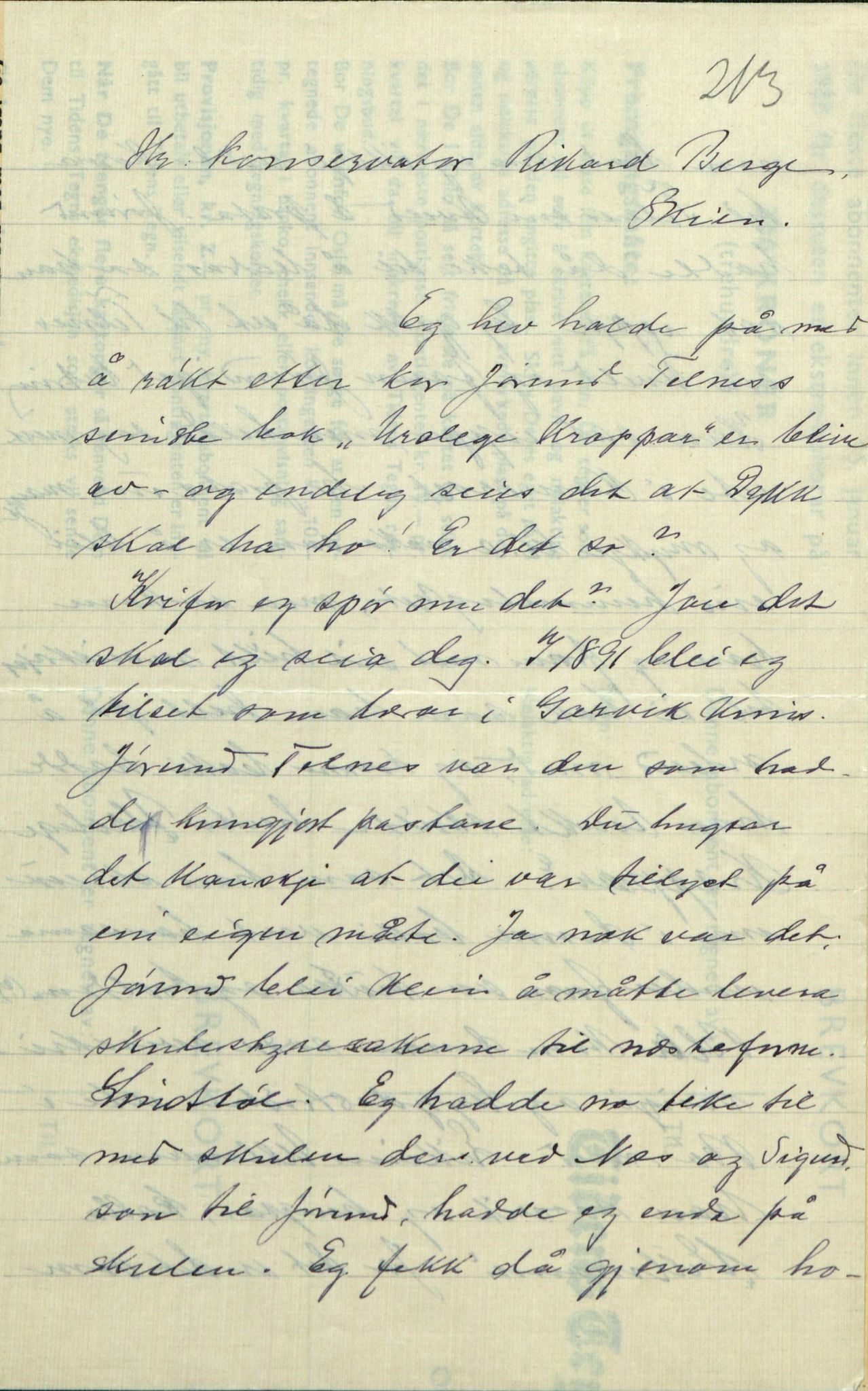 Rikard Berge, TEMU/TGM-A-1003/F/L0009/0003: 341-356 / 343 Mest brev, litt tradisjon, 1902-1925, p. 113