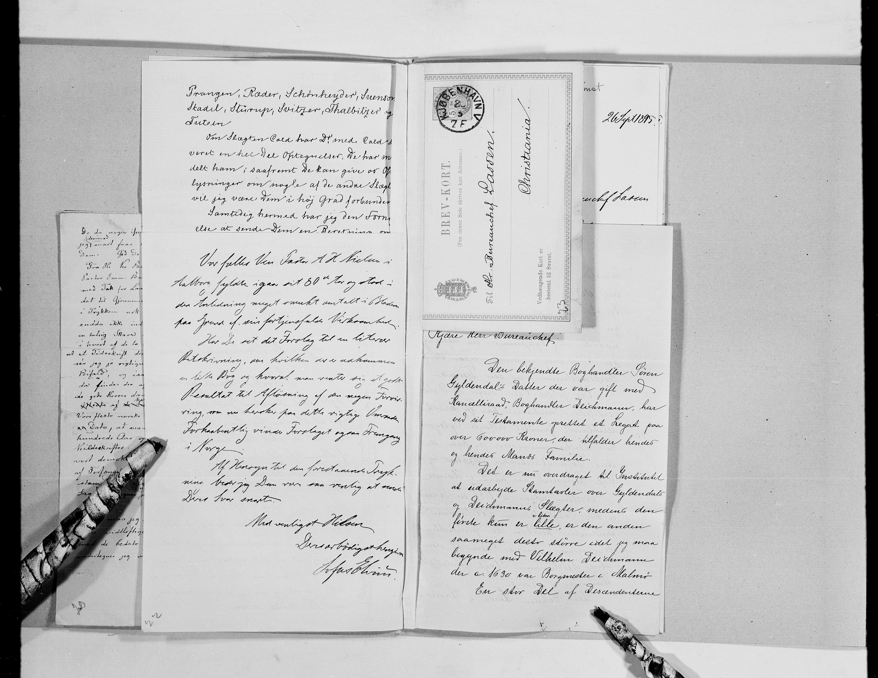 Lassens samlinger, AV/RA-PA-0051/G/L0097: Alfabetisk ordnede brev til Wilhelm Lassen: Fabritius - Grønvold, 1815-1907, p. 113