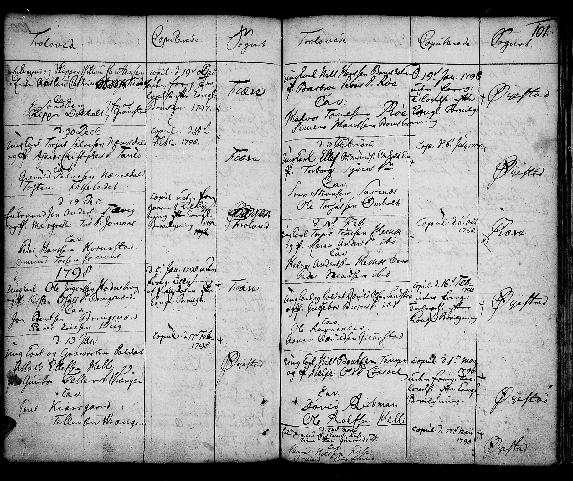 Øyestad sokneprestkontor, SAK/1111-0049/F/Fa/L0009: Parish register (official) no. A 9, 1778-1808, p. 101