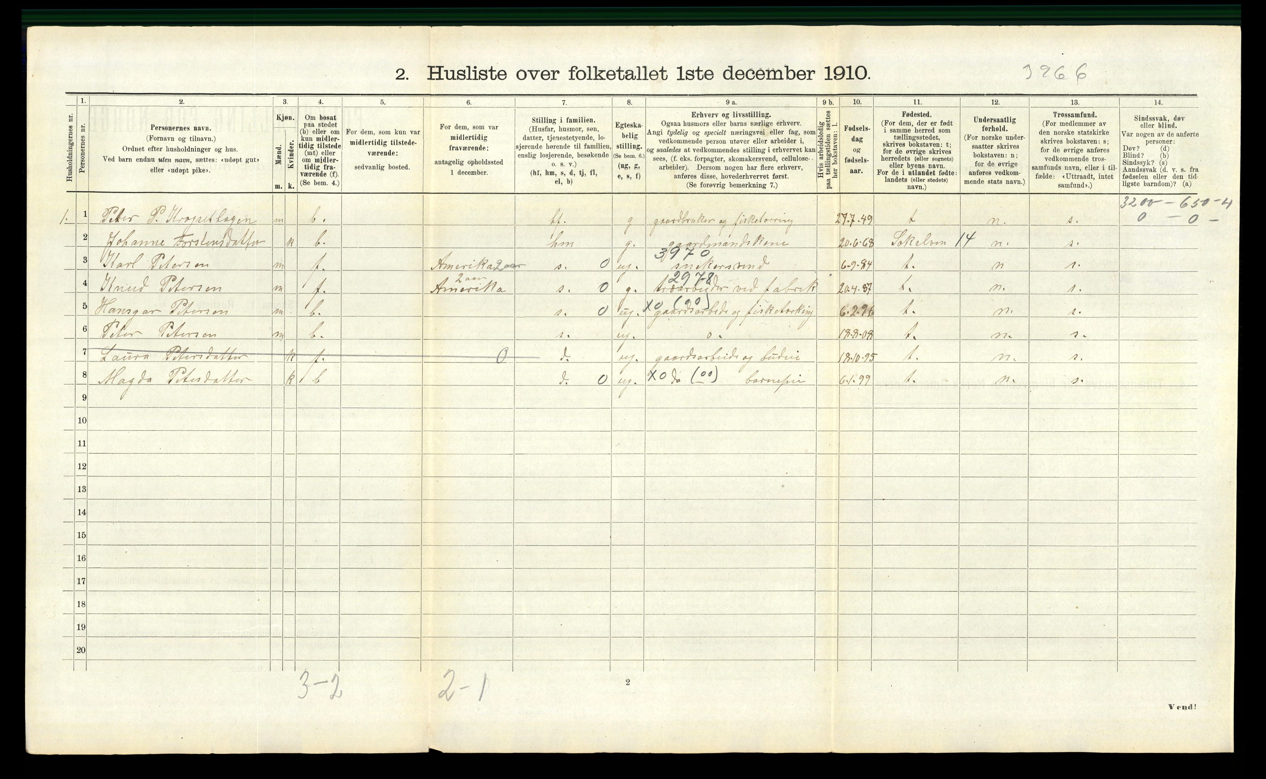 RA, 1910 census for Borgund, 1910, p. 1800